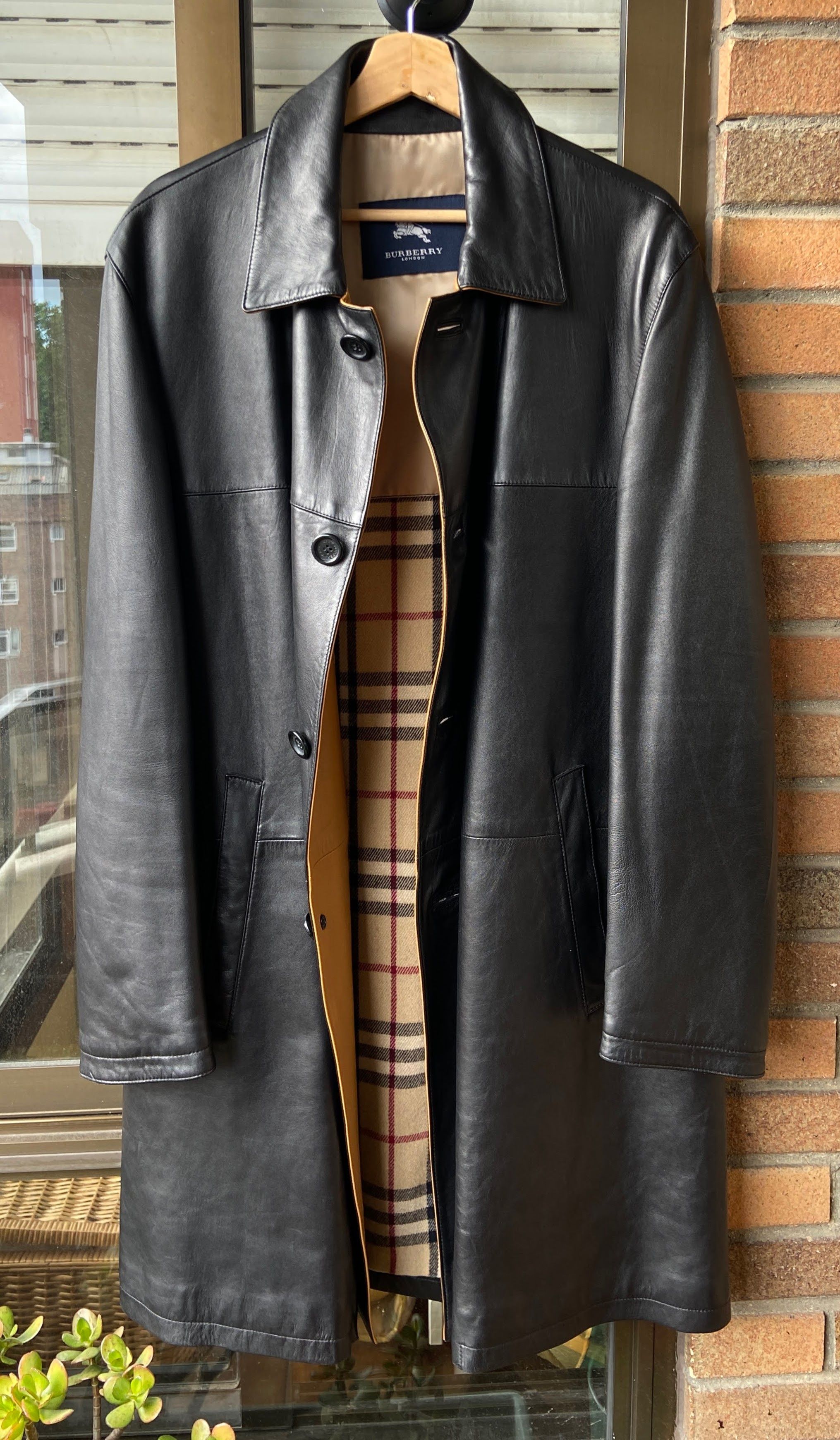 Burberry Burberry London - Lambskin Leather Trench Coat Size US L / EU 52-54 / 3 - 5 Thumbnail