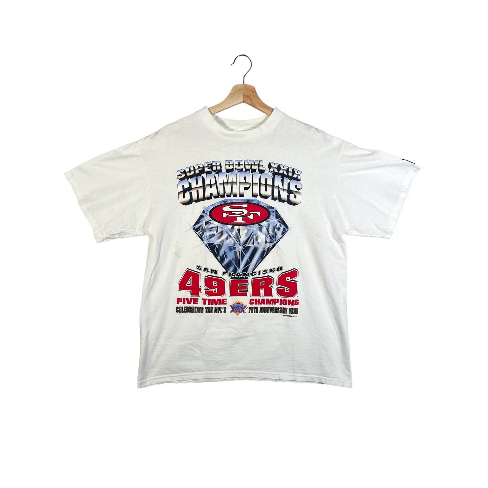 VINTAGE NFL SAN FRANCISCO 49ERS 5 TIMES CHAMPIONS TEE SHIRT 1994