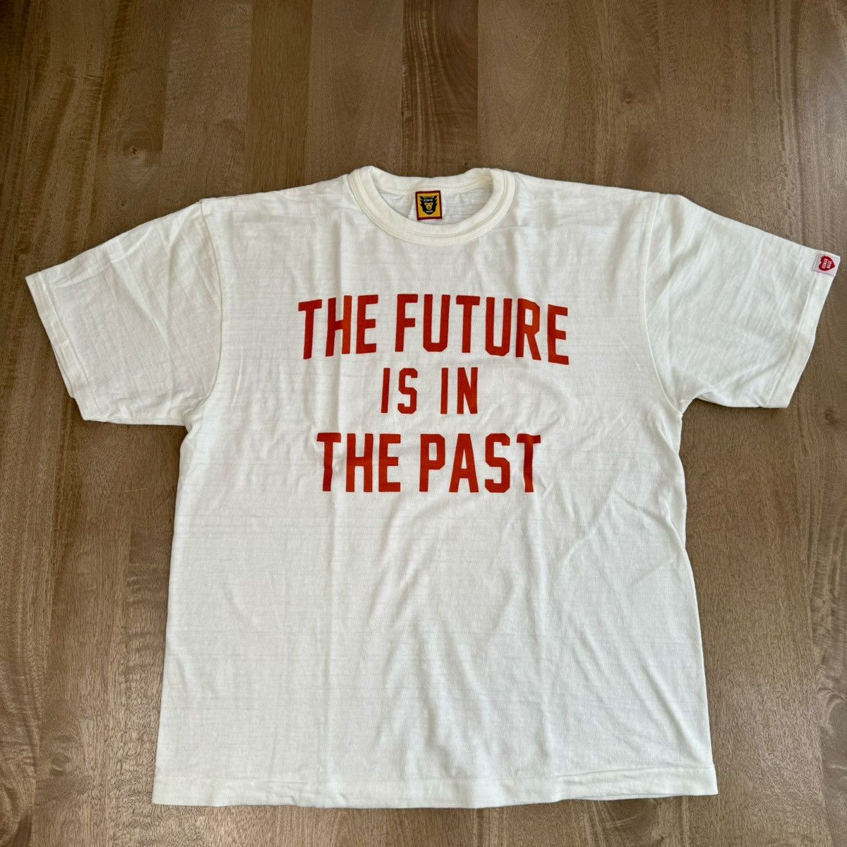 image of Human Made T-Shirt 04 The Future Is In The Past in White, Men's (Size Large)