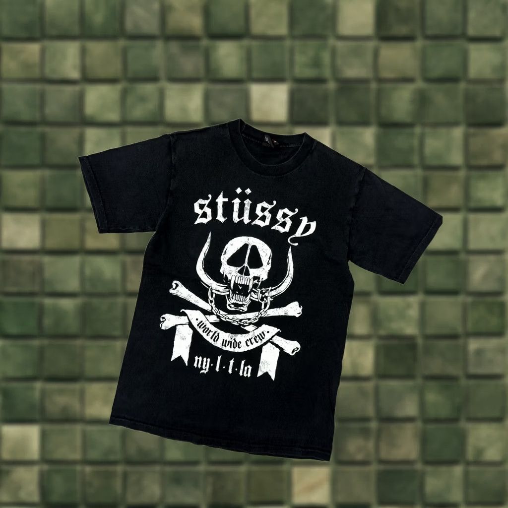 Vintage VINTAGE Stussy T-Shirt Men S Black Skull 90s Rock Streetwear USA Classic Hype Shirt Mens Size US S / EU 44-46 / 1 - 1 Thumbnail
