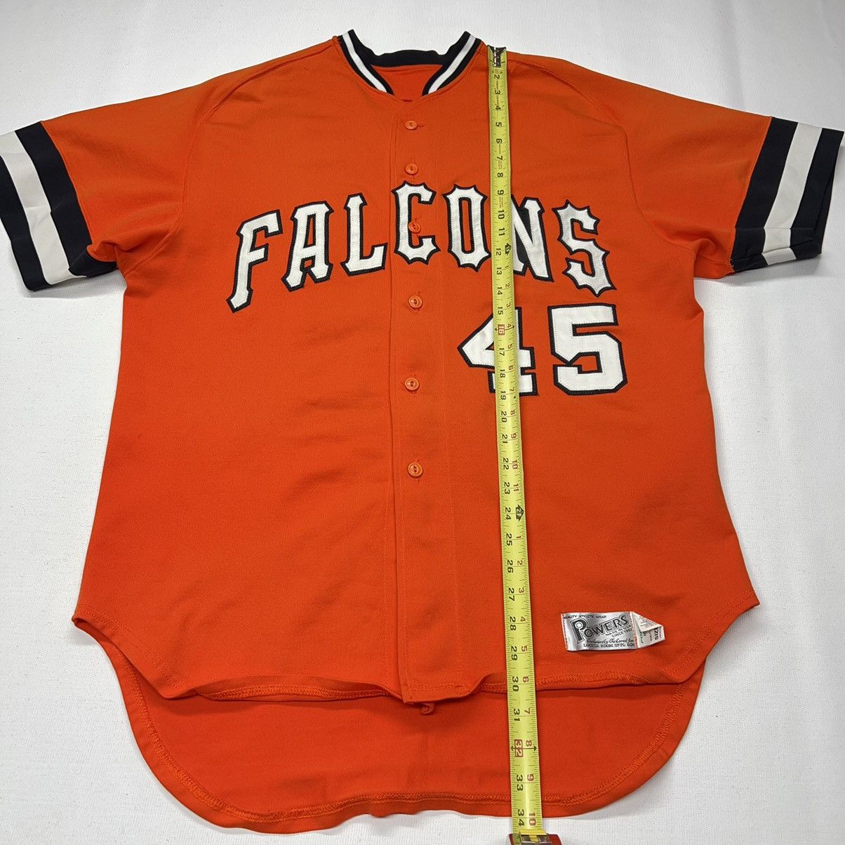 Vintage VTG Powers Baseball Jersey Orange Falcons 45 Athletic Retro Size US M / EU 48-50 / 2 - 16 Thumbnail
