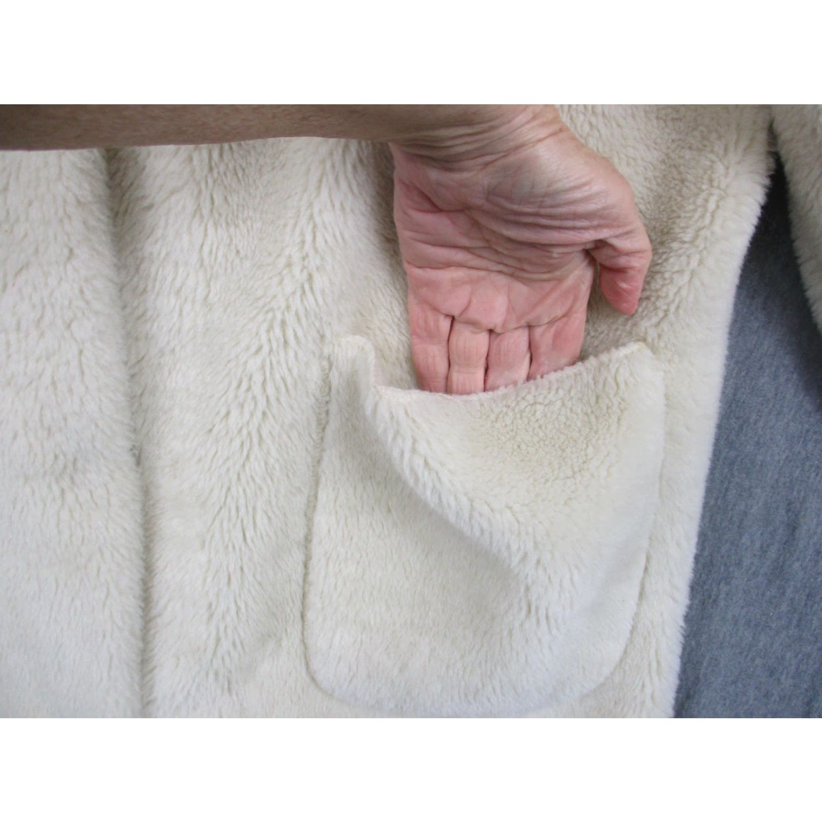 Vintage Cote Femme Coat Womens L White Hooded Faux Fur Long Teddy Full Length Warm Size L / US 10 / IT 46 - 2 Thumbnail