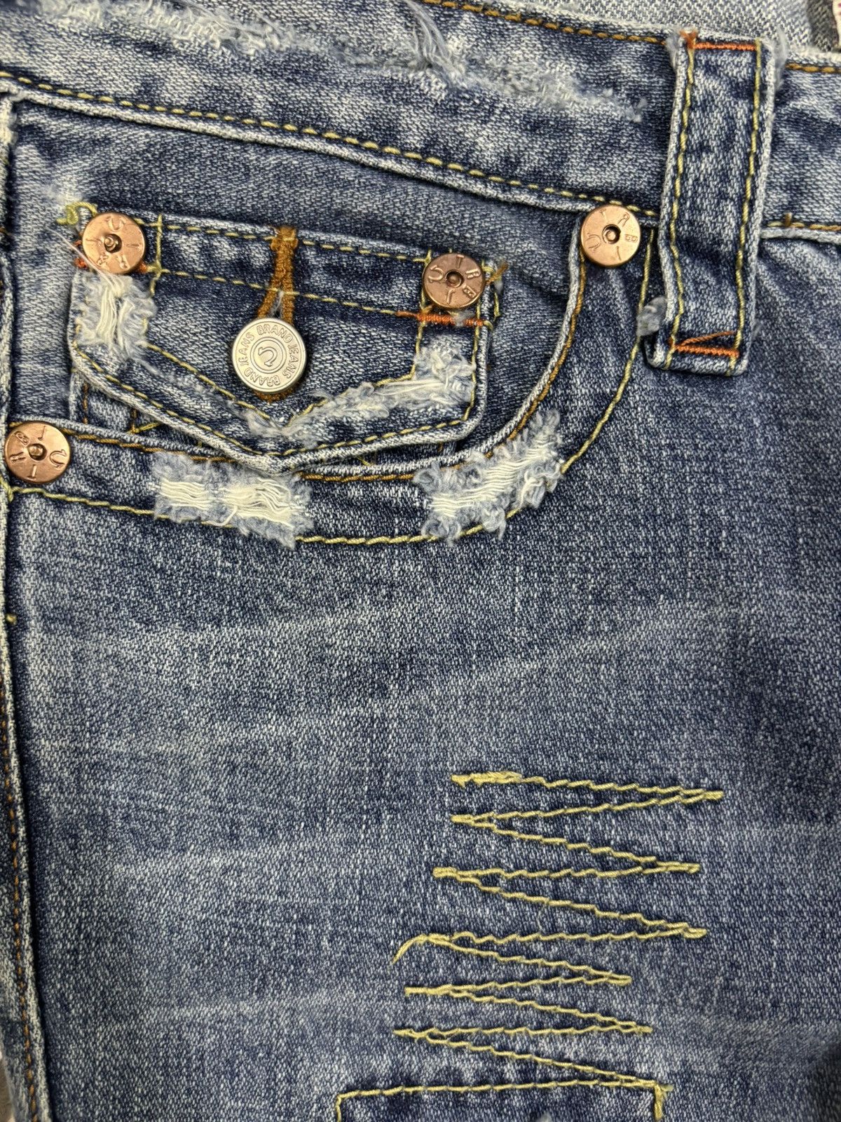 True Religion Vintage True Religion Joey Patchwork Distressed Flare Jeans Size US 28 / EU 44 - 4 Thumbnail