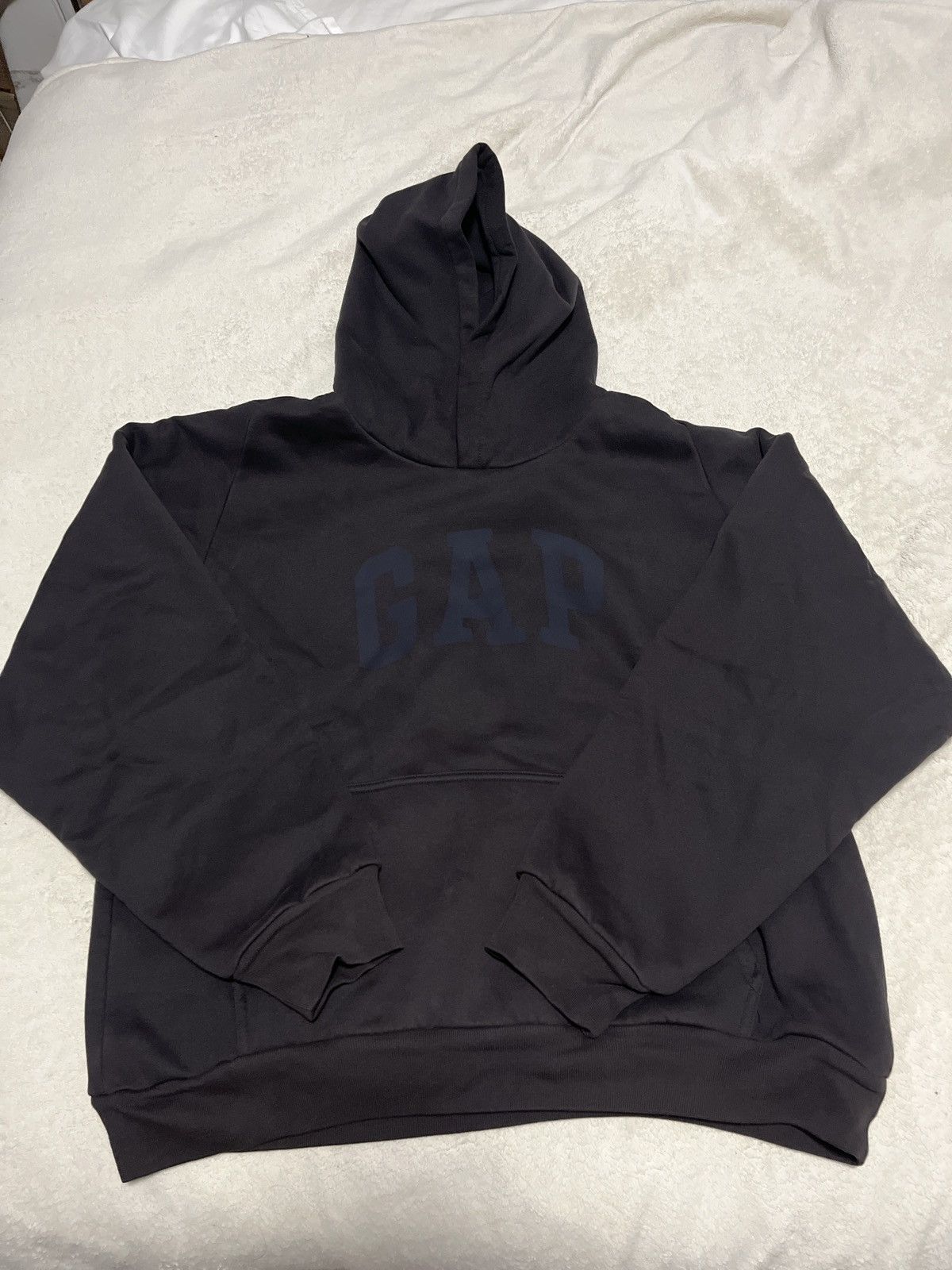 image of Balenciaga x Gap Yeezy Gap Dove Shrunken Hoodie in Black, Men's (Size XL)