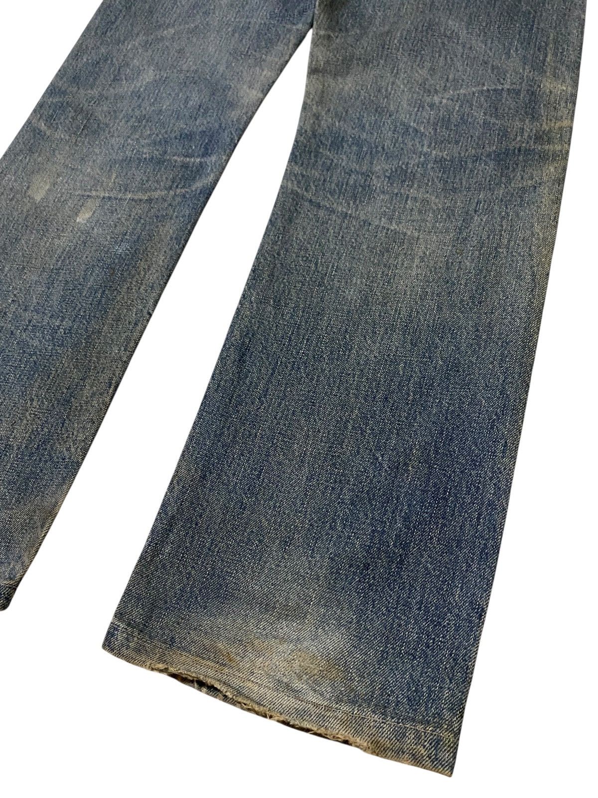 Edwin 00s EDWIN SELVEDGE Miss 505 Blue Rust Distressed Denim Jeans Size US 32 / EU 48 - 15 Thumbnail