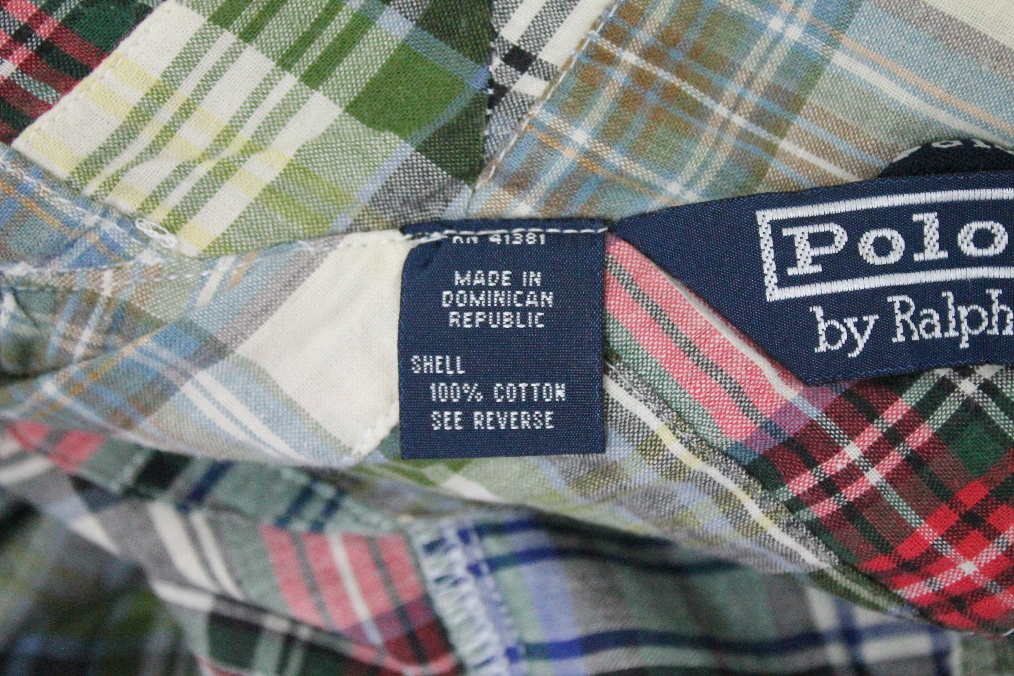 Polo Ralph Lauren Vintage POLO RALPH LAUREN Madras Hoodie Patchwork. Size US L / EU 52-54 / 3 - 11 Thumbnail