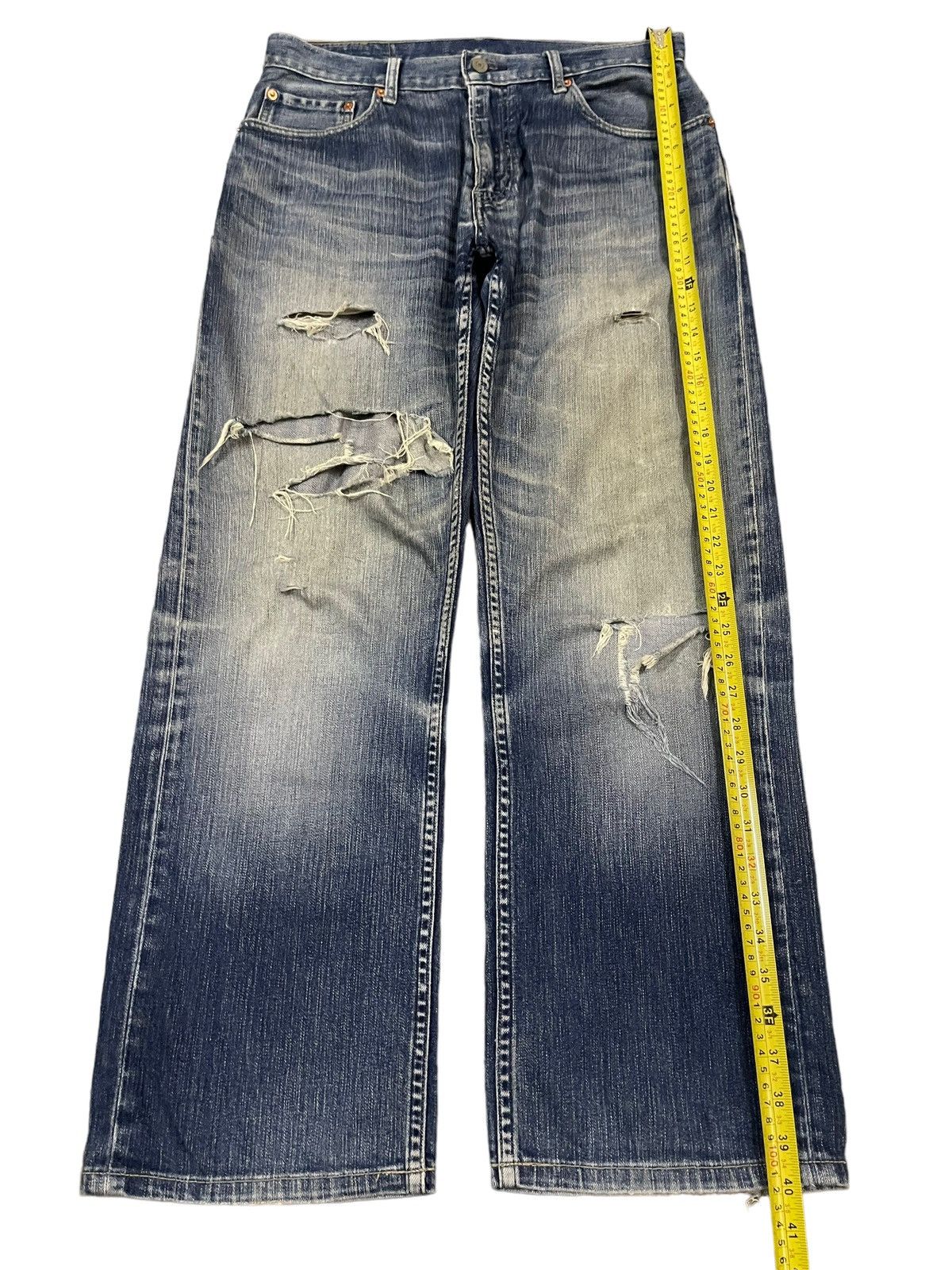 Levi's Vintage 90s Levis 505 Blue Wash Distressed Baggy Jeans Size US 32 / EU 48 - 11 Thumbnail