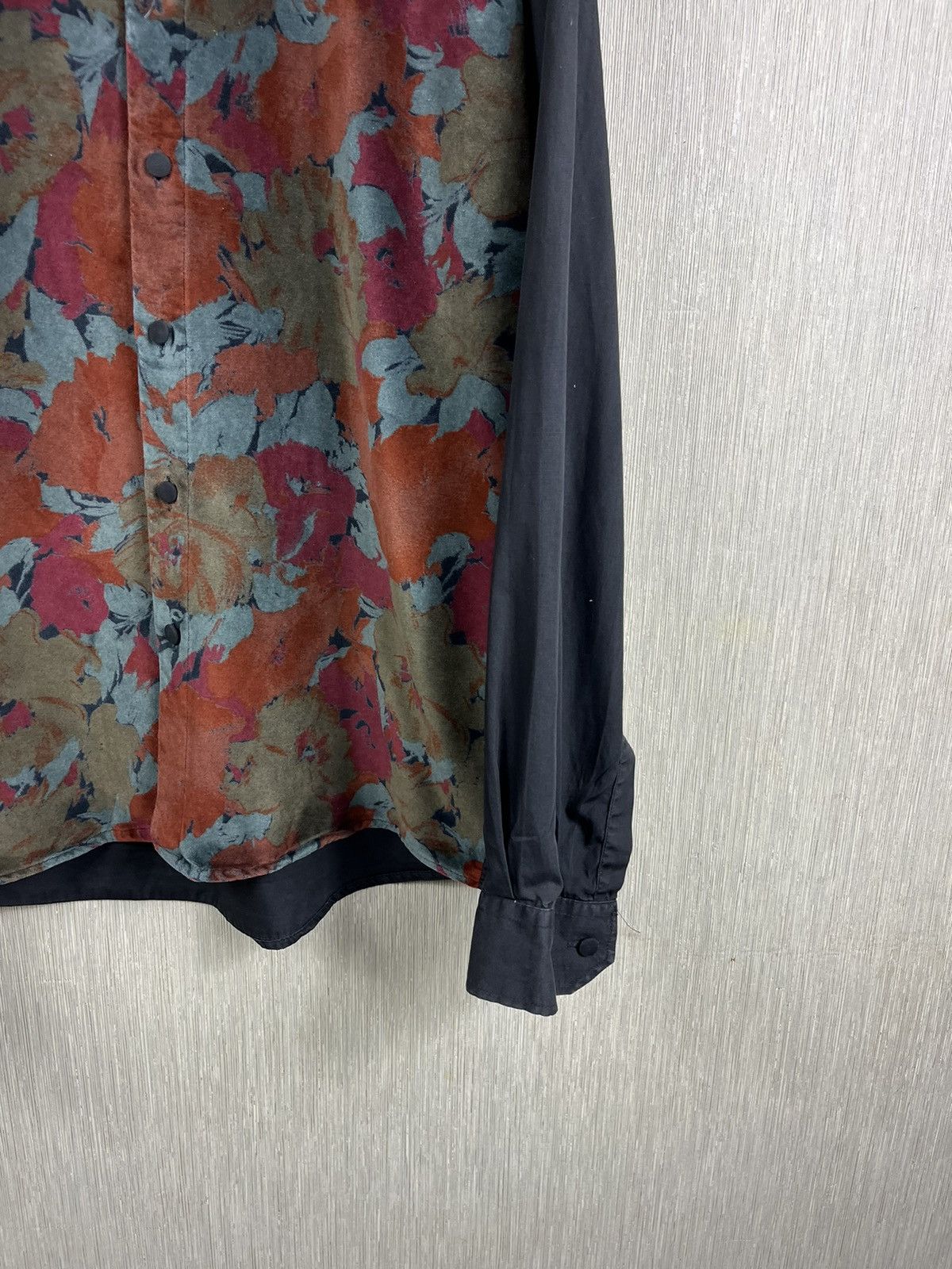 Designer × Vintage × Yashi Yamamuri Vintage Yashi Yamamuri velvet velour floral print art shirt Size US XL / EU 56 / 4 - 6 Thumbnail