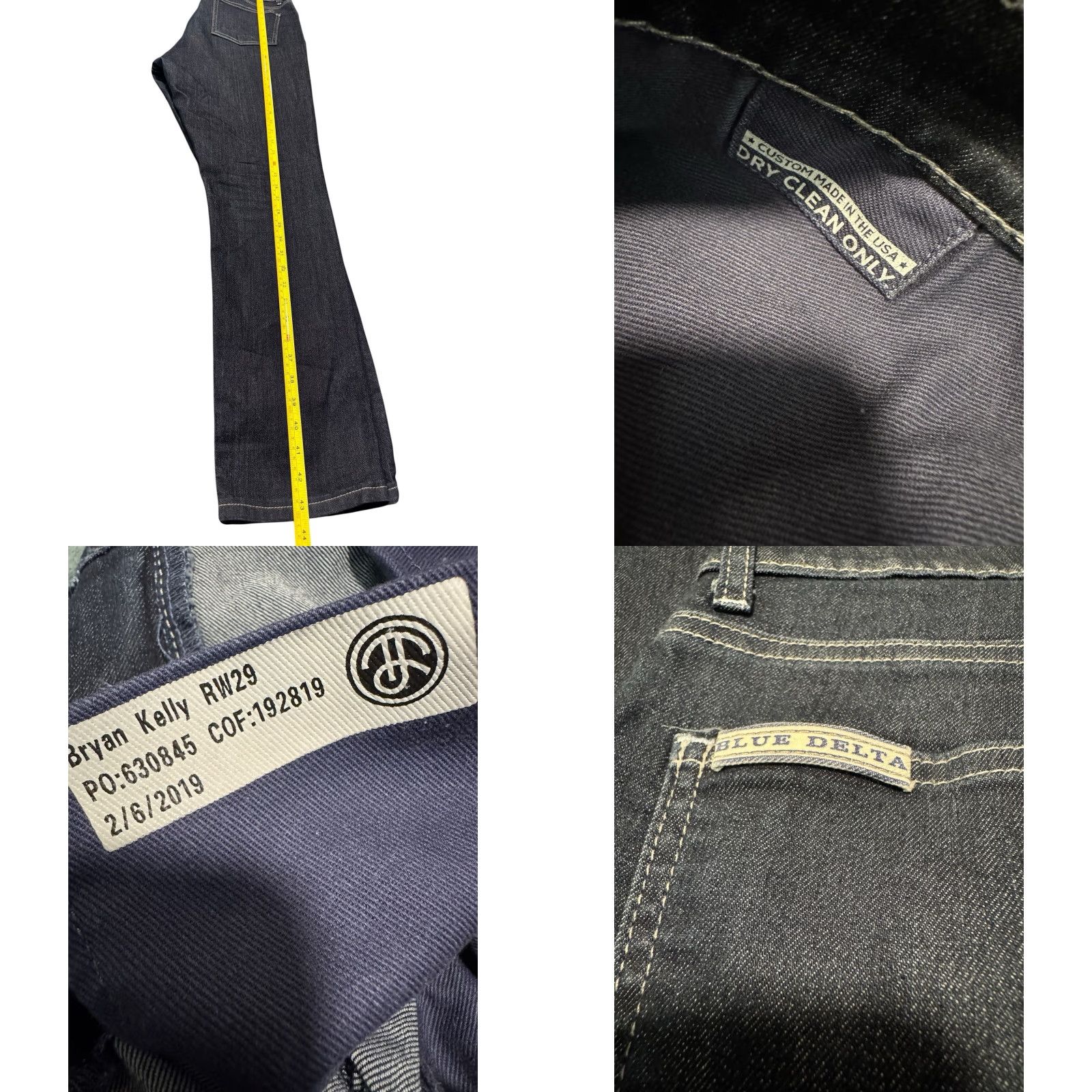 Delta Tom James Jeans Mens 31x28 Delta Blue Denim Tapered Stretch Dark Wash USA Regular 31in Inseam Pockets Size US 31 - 10 Thumbnail
