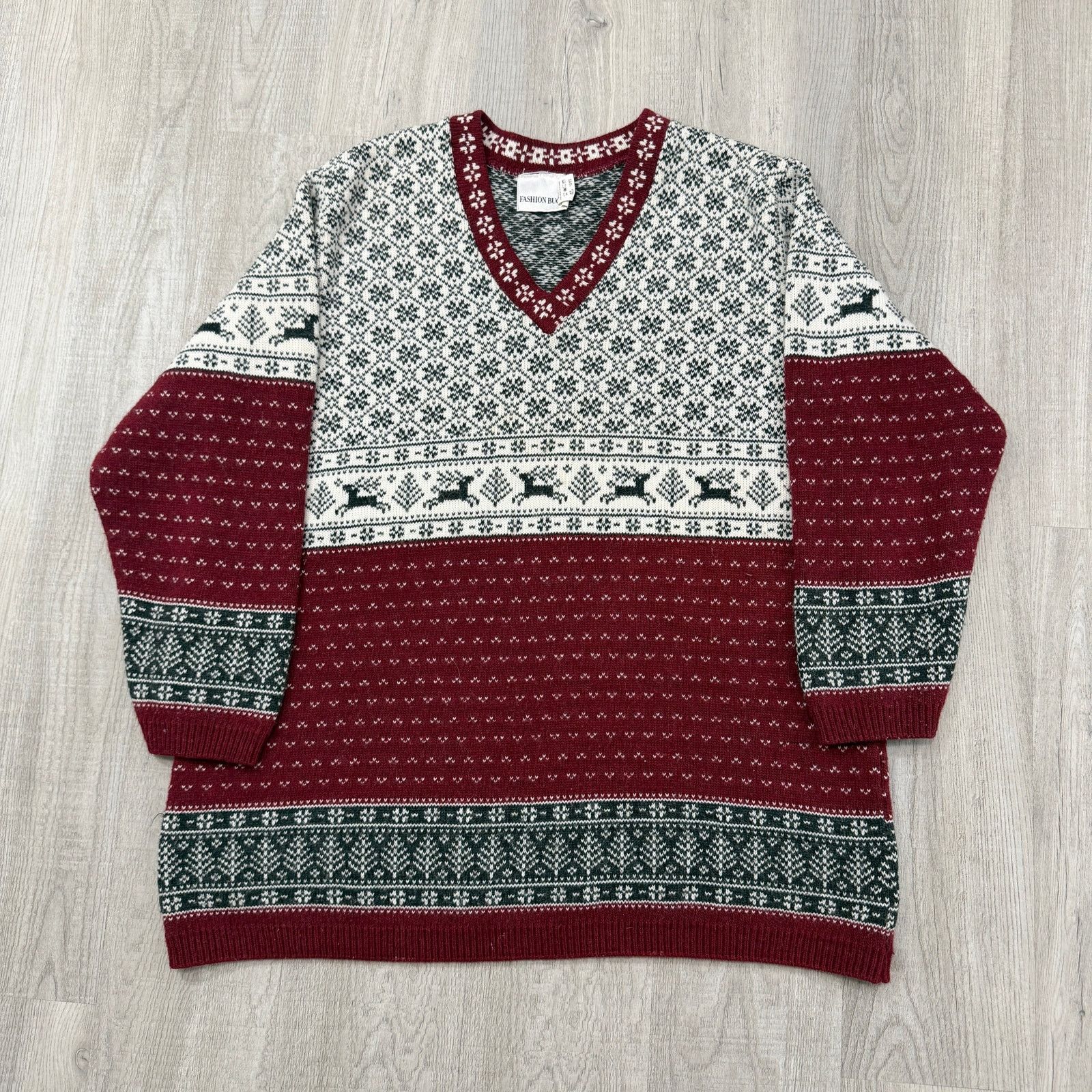 Vintage Vintage Fashion Bug Fair Isle Sweater Women's 18/20 V-Neck Size XXL / US 16-18 / IT 52-54 - 1 Thumbnail