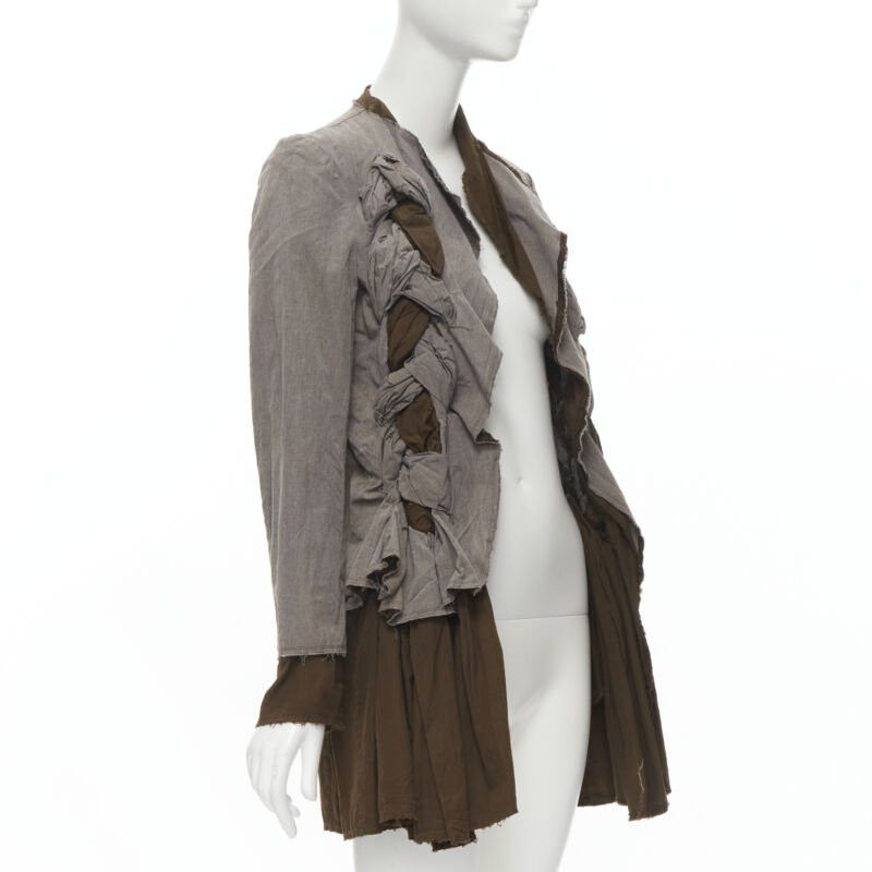 Comme des Garcons COMME DES GARCONS Vintage 2002 grey brown twist braid jacket S Size S / US 4 / IT 40 - 1 Thumbnail