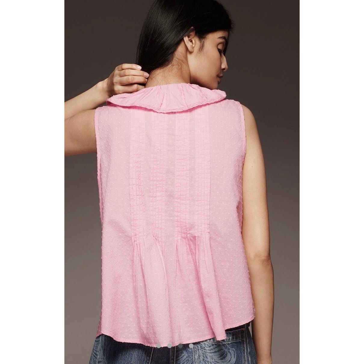 Anthropologie NWT Anthropologie Sleeveless Pintuck Ruffle Blouse Size M / US 6-8 / IT 42-44 - 3 Thumbnail
