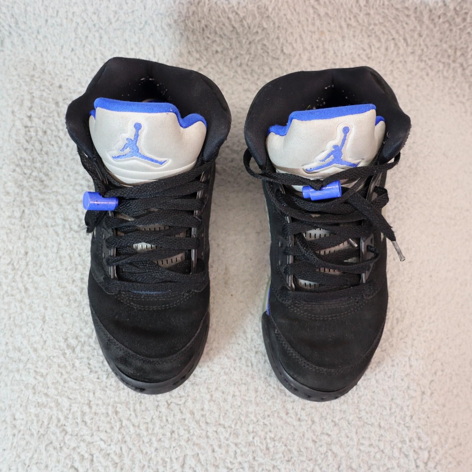 Jordan Brand Jordan 5 Retro GS 440888-004 Youth Size 4Y Black Racer Blue Size US 5 / EU 37 - 3 Thumbnail