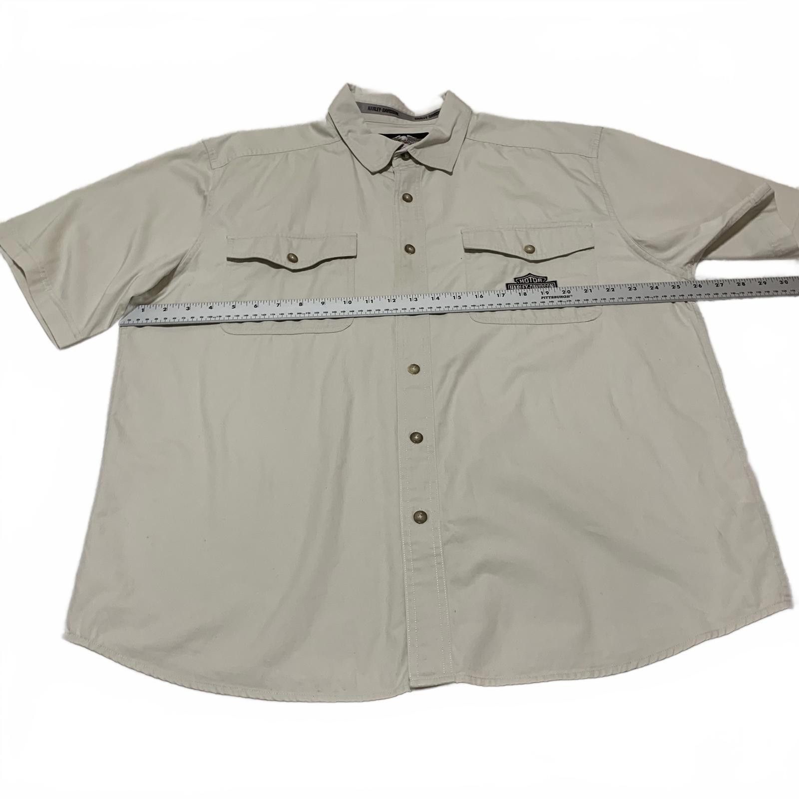 Harley Davidson Harley Davidson Beige Button-Up Shirt Eagle Tag XL Size US XL / EU 56 / 4 - 9 Thumbnail