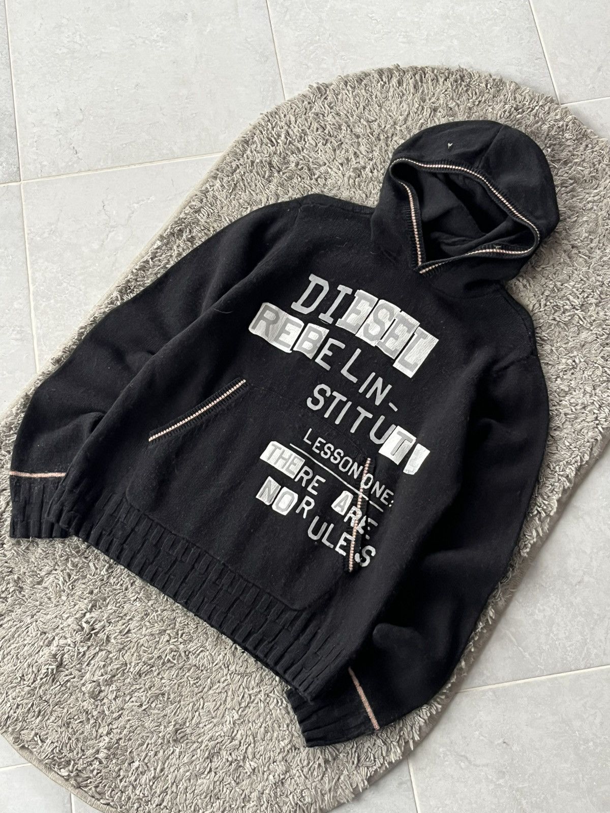 Diesel Vintage Knitwear Hoodie Diesel Japanese Brand Size US M / EU 48-50 / 2 - 2 Thumbnail