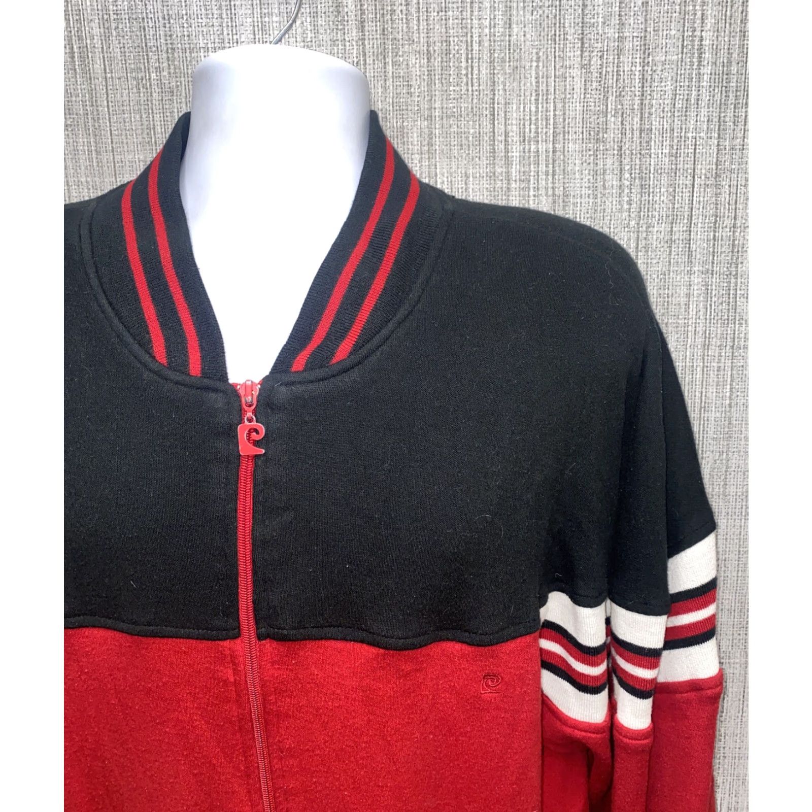 Pierre Cardin Pierre Cardin Mens Full Zip Acrylic Jacket Size Large Red Black Size US L / EU 52-54 / 3 - 2 Thumbnail