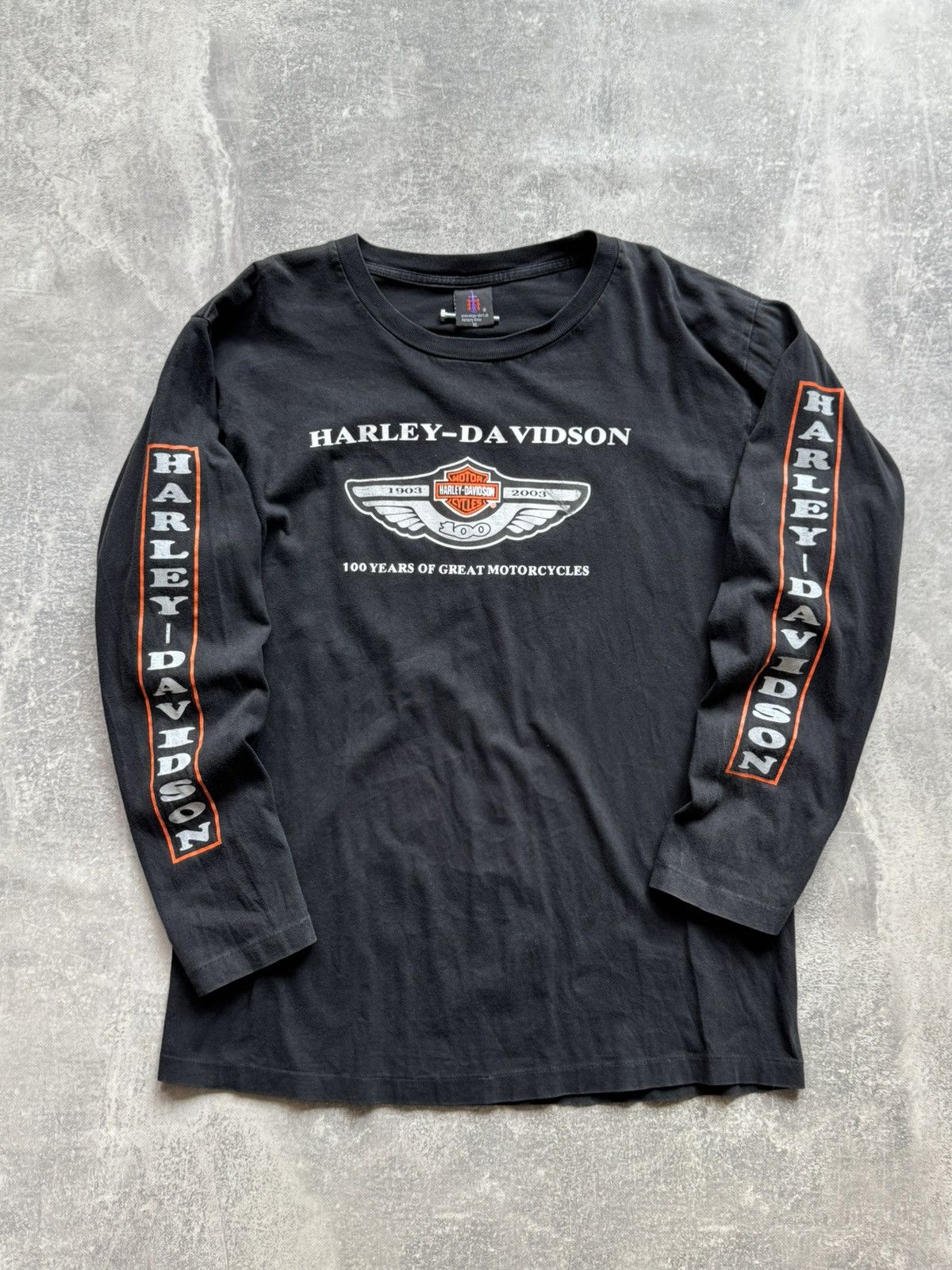 Harley Davidson Vintage Harley Davidson 100 Years Long Sleeve Single Stitch Size US L / EU 52-54 / 3 - 1 Thumbnail