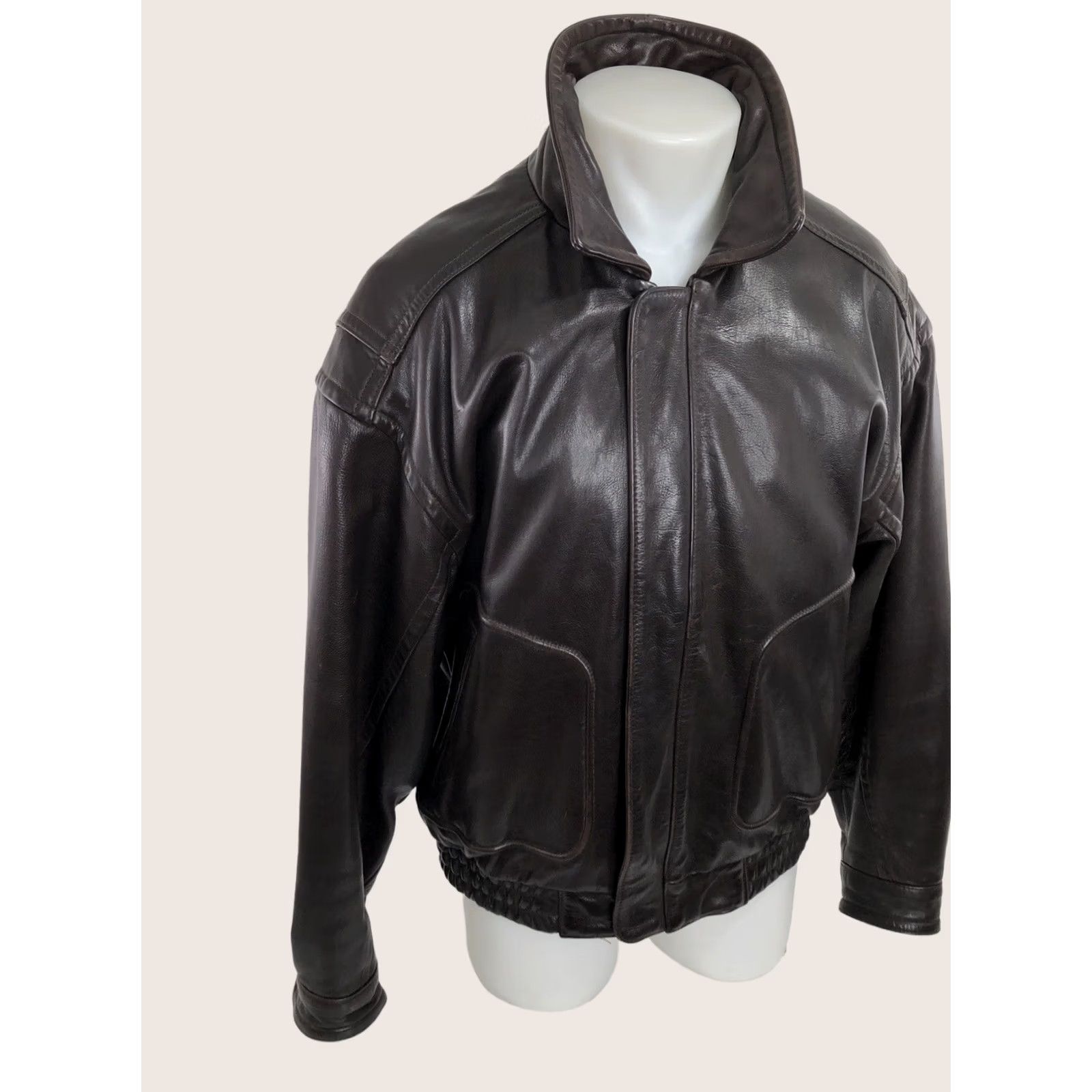 Banana Republic BANANA REPUBLIC Leather Bomber Jacket Mens 46 Brown Leather Thick Sturdy Jacket Size US S / EU 44-46 / 1 - 1 Thumbnail