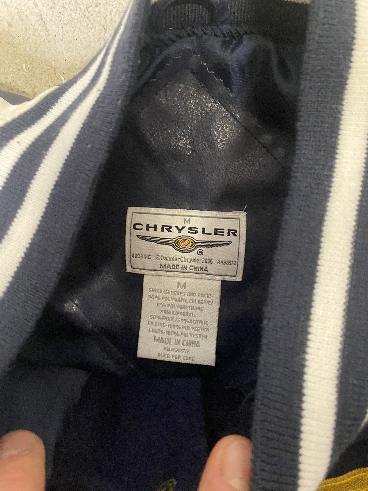 Chrysler × Vintage Y2K Chrysler racing varsity Bomber navy and white jacket Size US M / EU 48-50 / 2 - 3 Thumbnail
