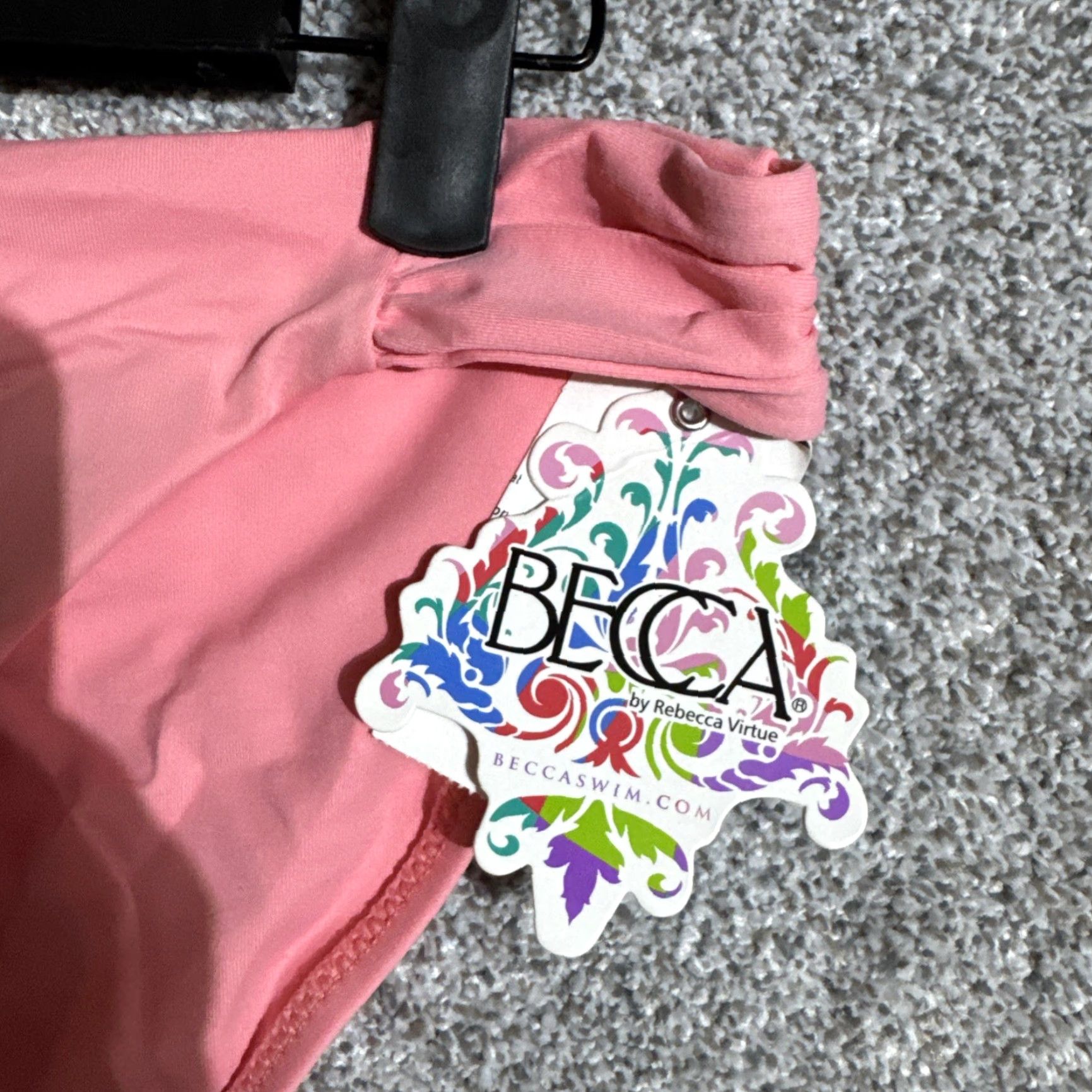 Vintage Becca Bikini Bottoms Womens Size S Chic Minimalist Retro Swimwear Y2K Style Pink Nylon Spandex Beach Women Bottoms Size 28" / US 6 / IT 42 - 2 Thumbnail