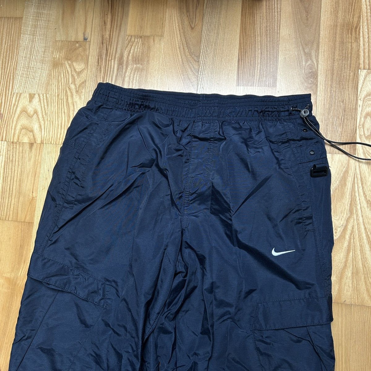 Nike × Vintage Vintage Nike trackpants nylon baggy y2k navy Size US 32 / EU 48 - 4 Thumbnail