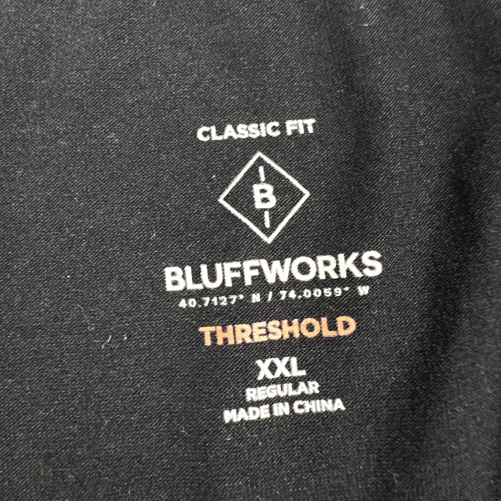 Vintage Bluffworks Shirt Mens 2XL Black Classic Fit V-Neck Short Sleeve Threshold Size US XXL / EU 58 / 5 - 3 Thumbnail