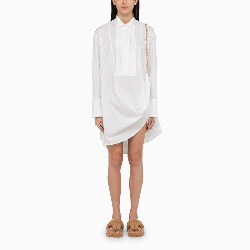 image of Loewe White Cotton Shirt Dress, Women's (Size Small)