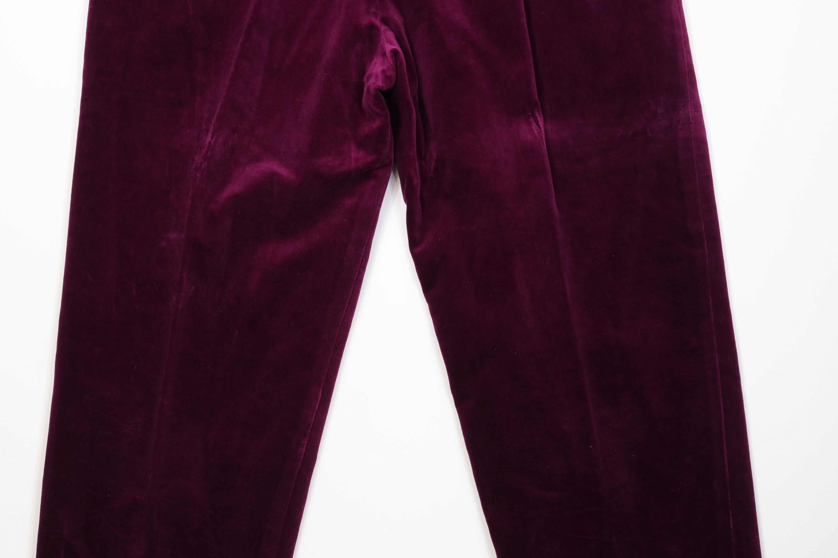 Vintage Vintage 90s Streetwear Wide Leg Velvet Velour Pants Purple Size 36" / US 14 / IT 50 - 13 Thumbnail