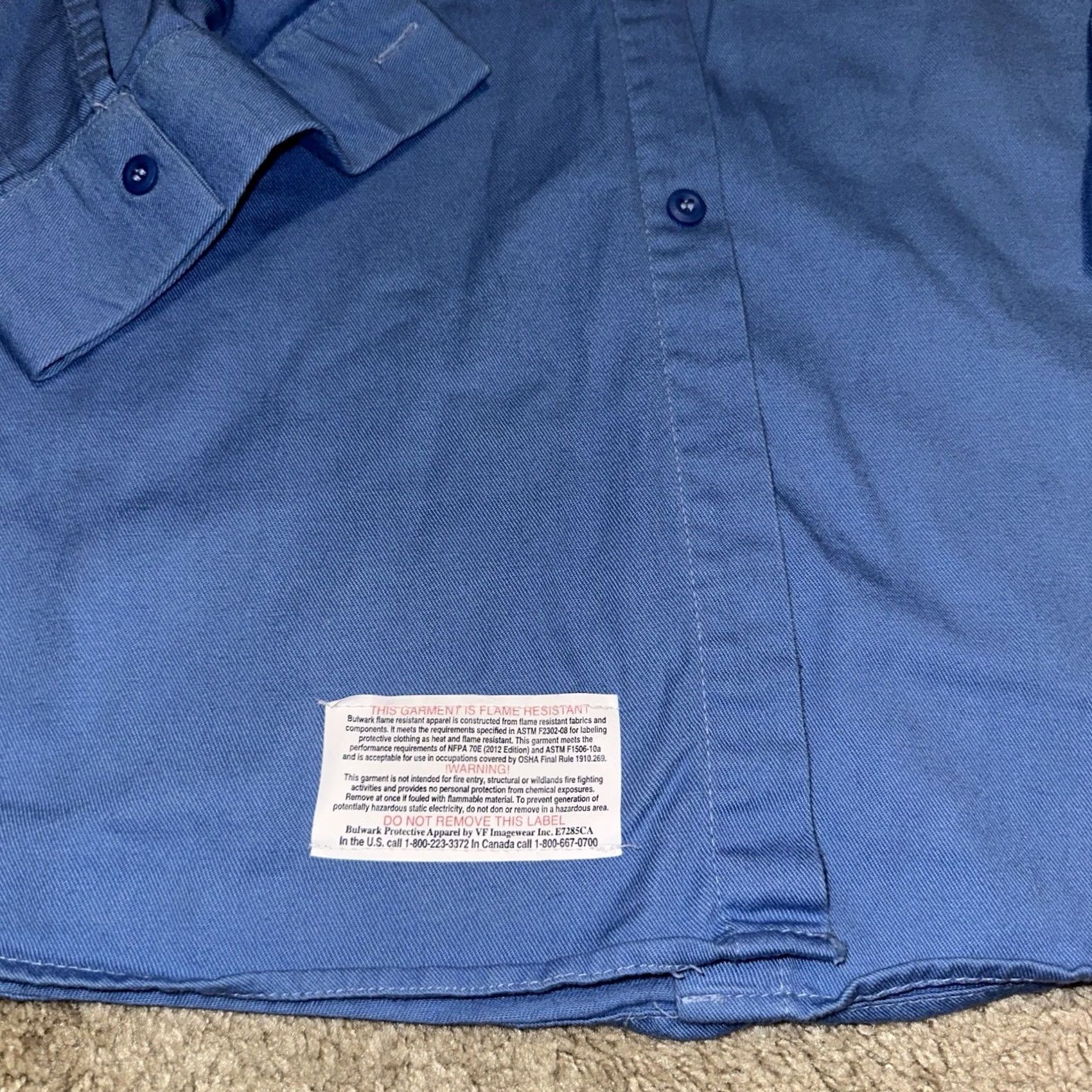 Vintage Bulwark Shirt Mens Large Blue Button-Up Long Sleeve Workwear Size US L / EU 52-54 / 3 - 2 Thumbnail