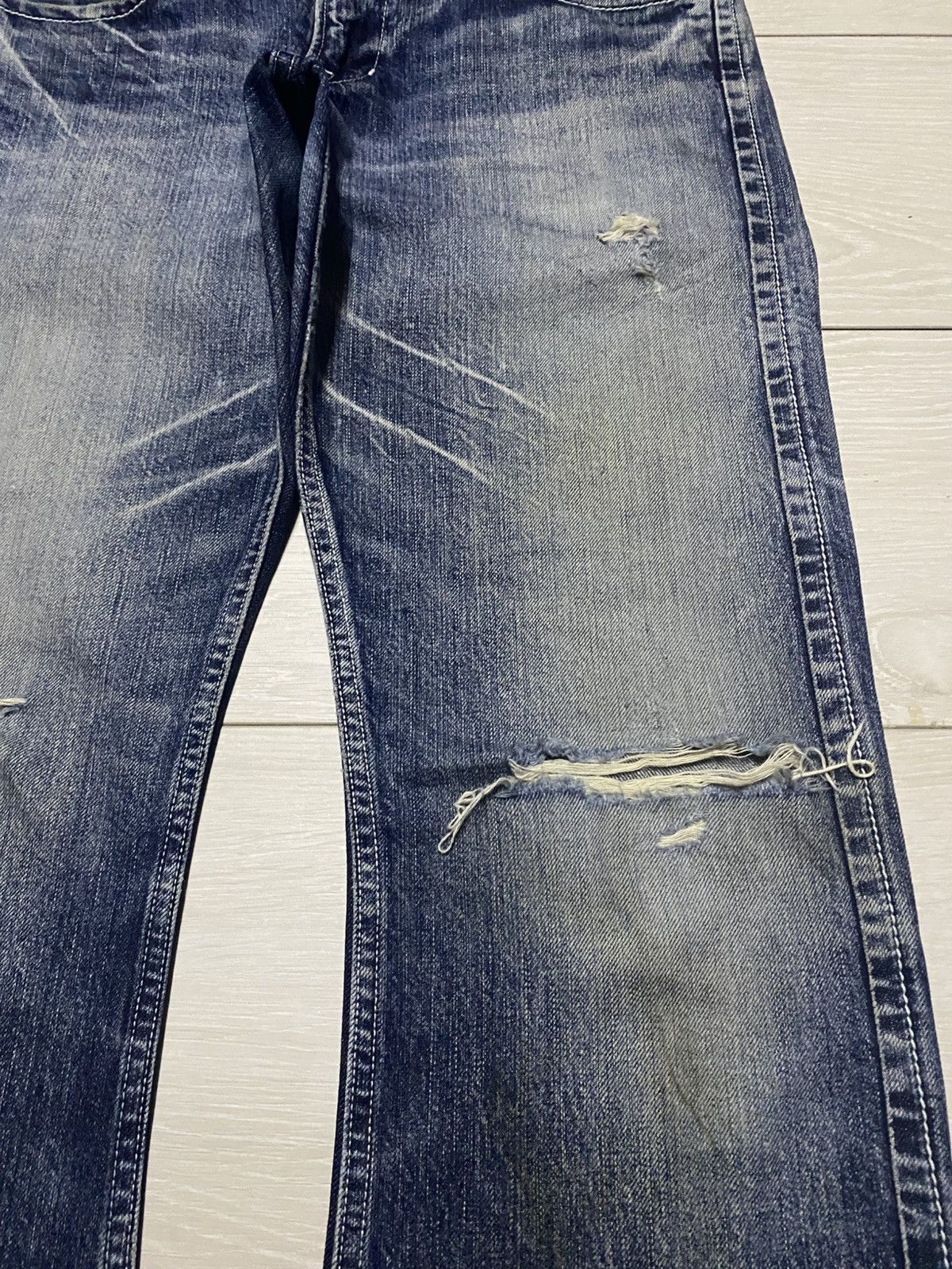 Tornado Mart Vtg Blue Way Made in Nippon Flare Bootcut Distressed Jeans Size US 33 - 8 Thumbnail