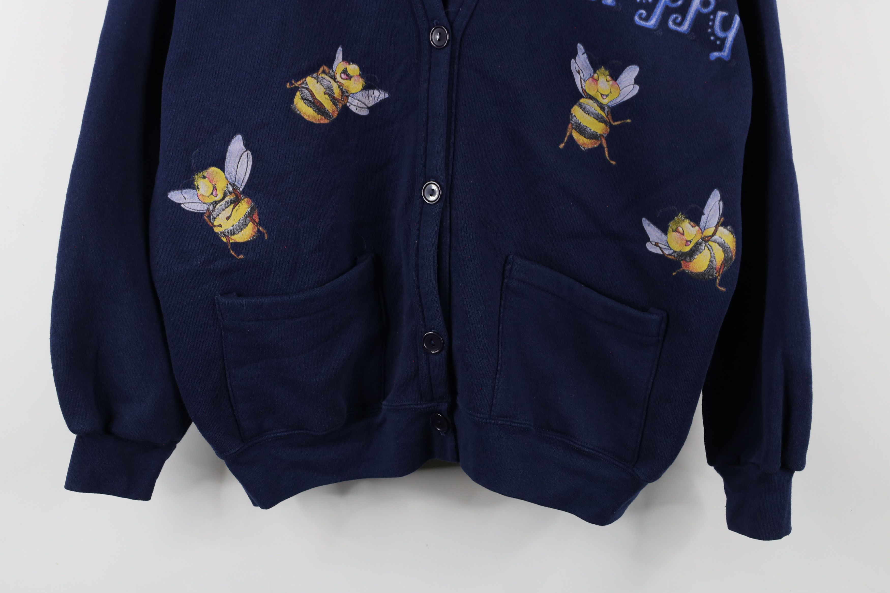 Vintage Vintage 90s Streetwear Bumblebee Cardigan Sweatshirt USA Size XL / US 12-14 / IT 48-50 - 3 Thumbnail