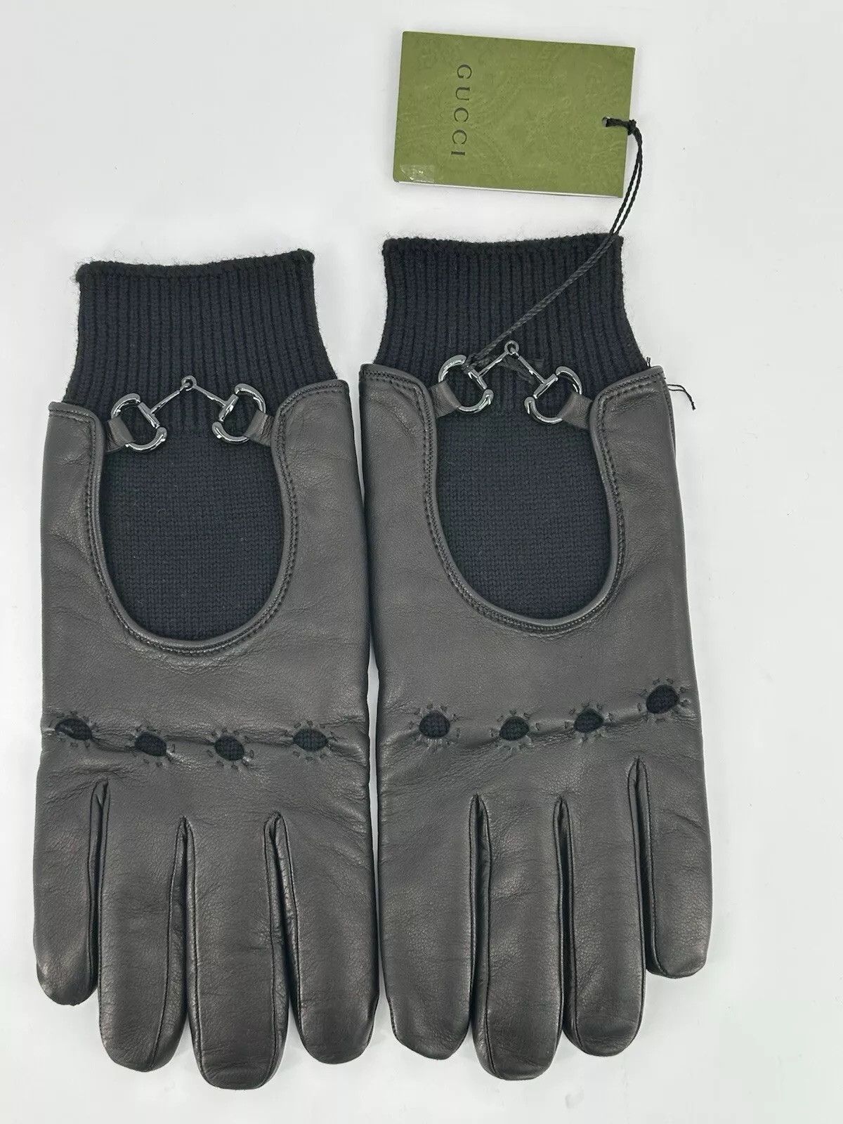 Gucci New Gucci Gloves Size-8-S black leather Size ONE SIZE - 5 Thumbnail