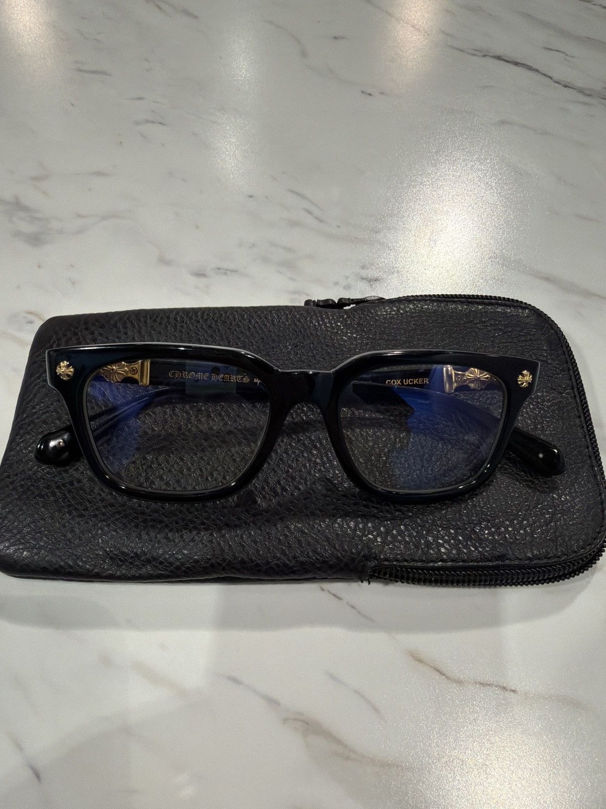 Chrome Hearts Chrome Hearts Cox Ucker Black/Gold Glasses Size ONE SIZE - 2 Thumbnail