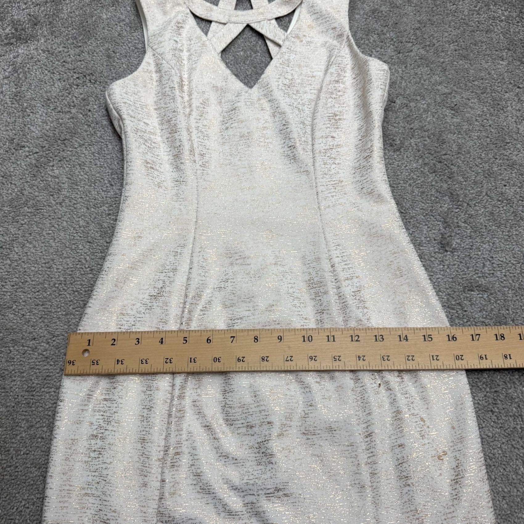Guess GUESS White Metallic Cut-Out Sleeveless Mini Pencil Dress Womens Short Sleeveless Party Glam Size S / US 4 / IT 40 - 7 Thumbnail