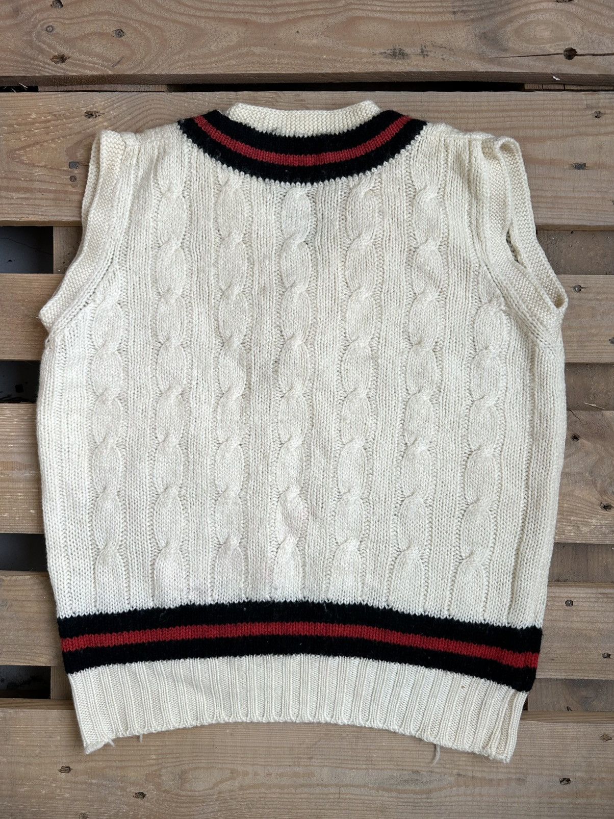 Vintage Vintage Distressed Knit Wool Vest Size M / US 6-8 / IT 42-44 - 9 Thumbnail