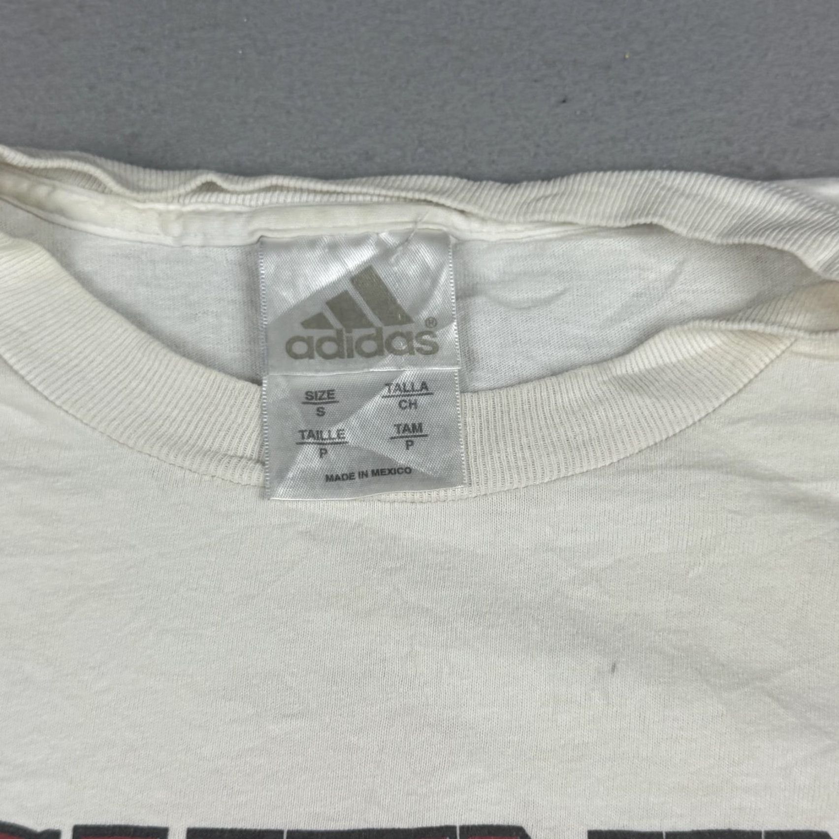Adidas ADIDAS Graphic Tee Mens Small White Lightning Soccer Club Short Sleeve Crew Neck Sport Size US S / EU 44-46 / 1 - 5 Thumbnail