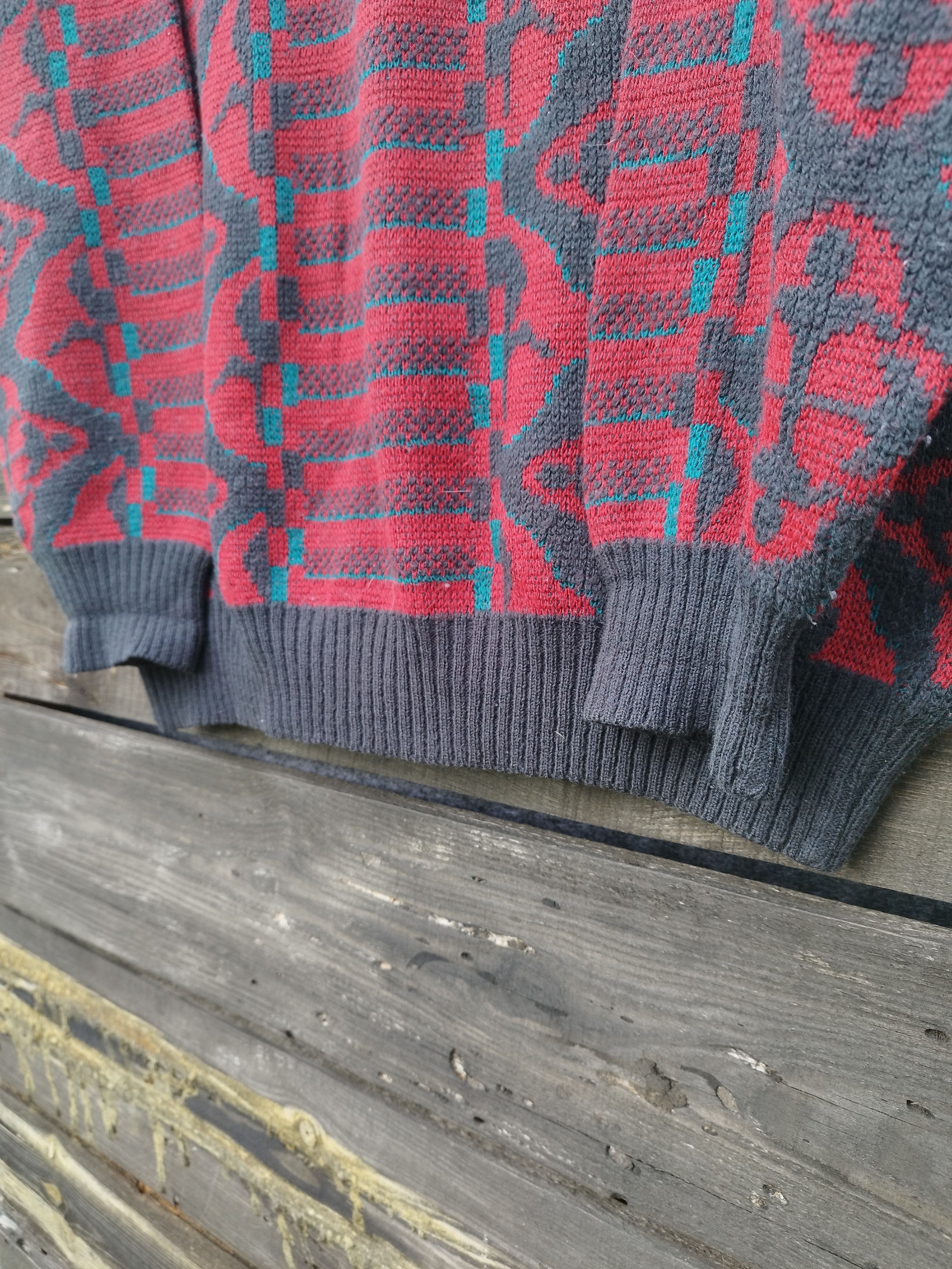 Lacoste Vintage Lacoste Wool Knit Sweater Geometric Pattern sz 6 Size US XL / EU 56 / 4 - 10 Thumbnail