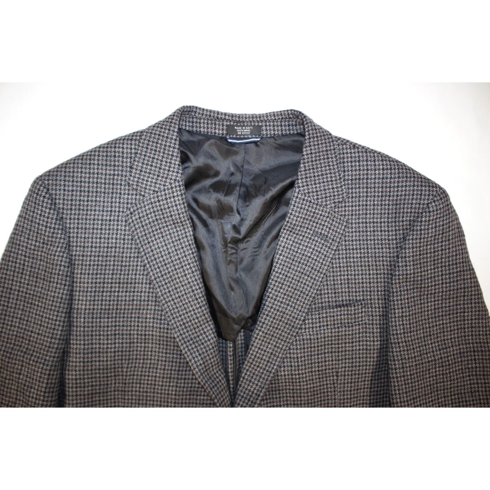Tommy Hilfiger Tommy Hilfiger Blazer Men’s 44 Wool Houndstooth Elbow Patches Gray Jacket Size 44R - 6 Thumbnail