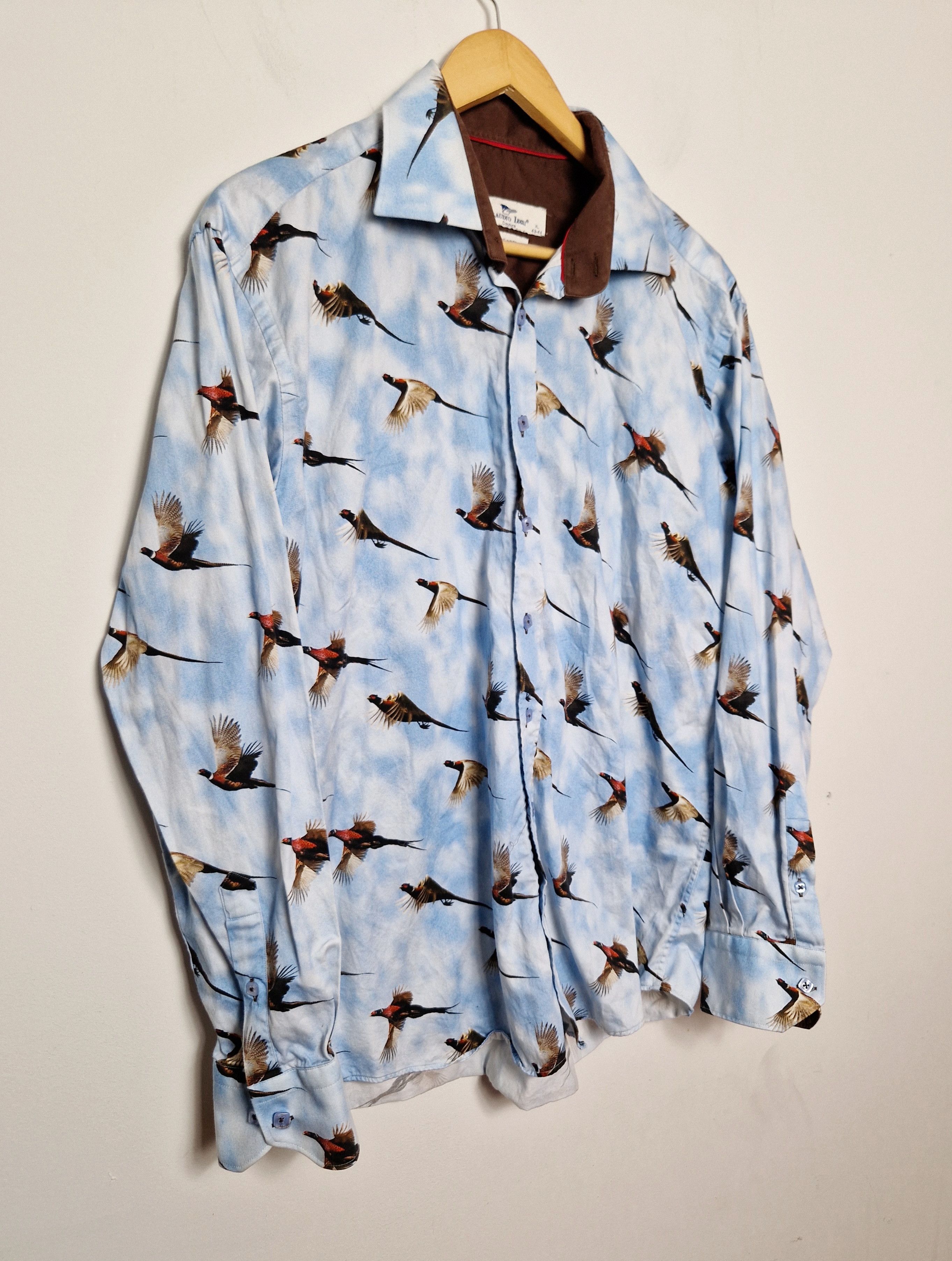 Japanese Brand × Vintage vintage flying pheasants birds sky printed shirt Size US XL / EU 56 / 4 - 5 Thumbnail