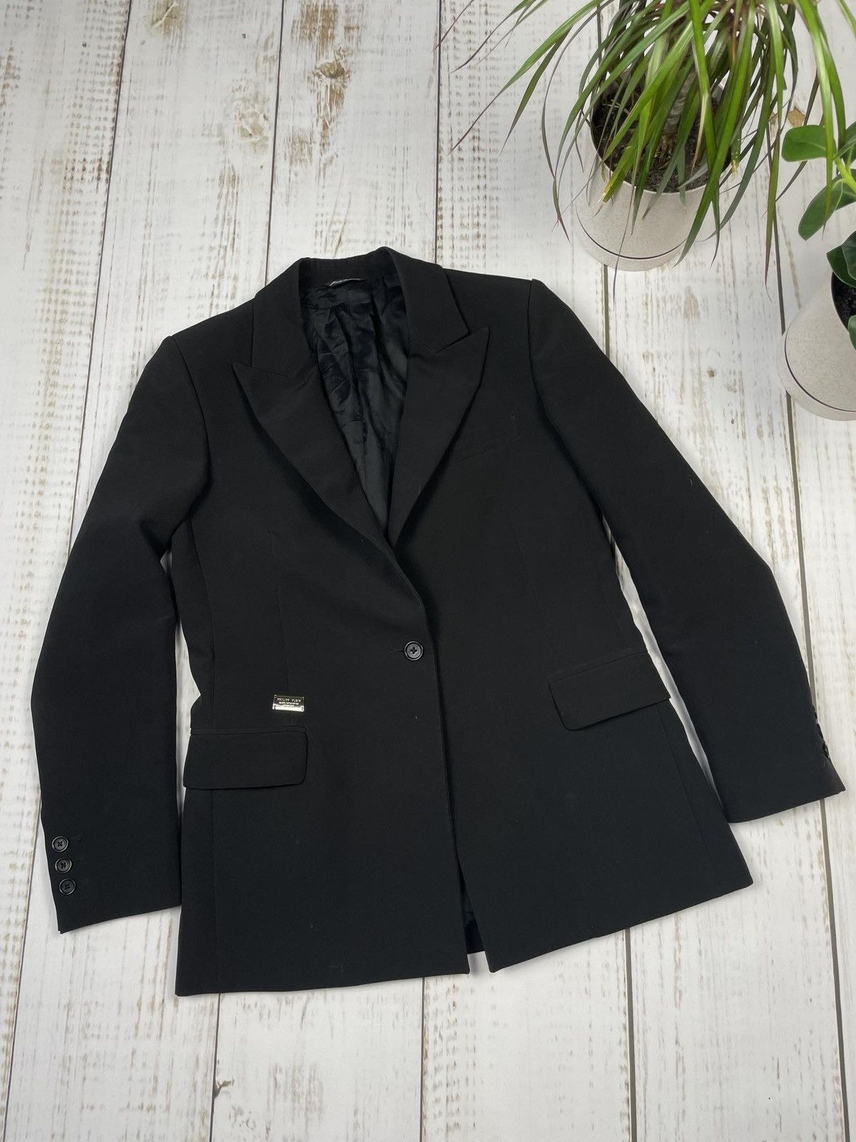 image of Archival Clothing x Philipp Plein Philip Plein Blazer Jacket Luxury in Black, Women's (Size Small)