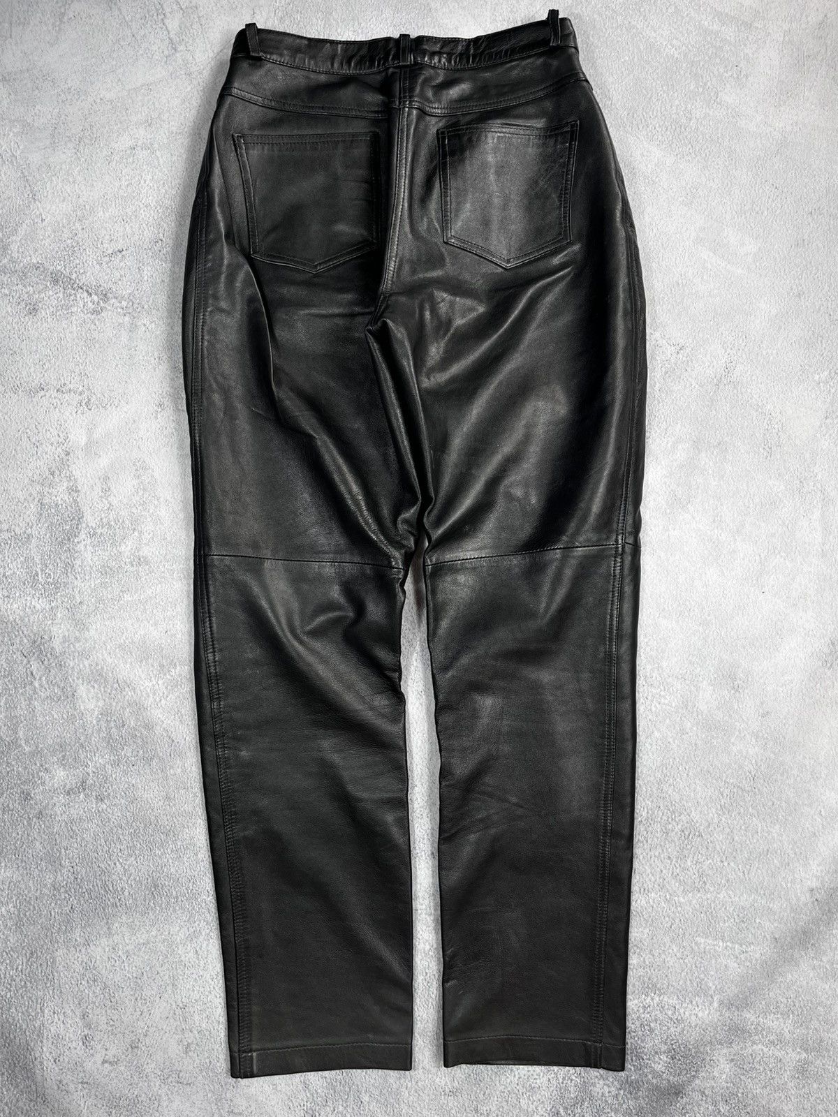 Genuine Leather × Leather × Vintage Vintage Y2K leather biker unisex pants avant garde opium Size US 30 / EU 46 - 9 Thumbnail
