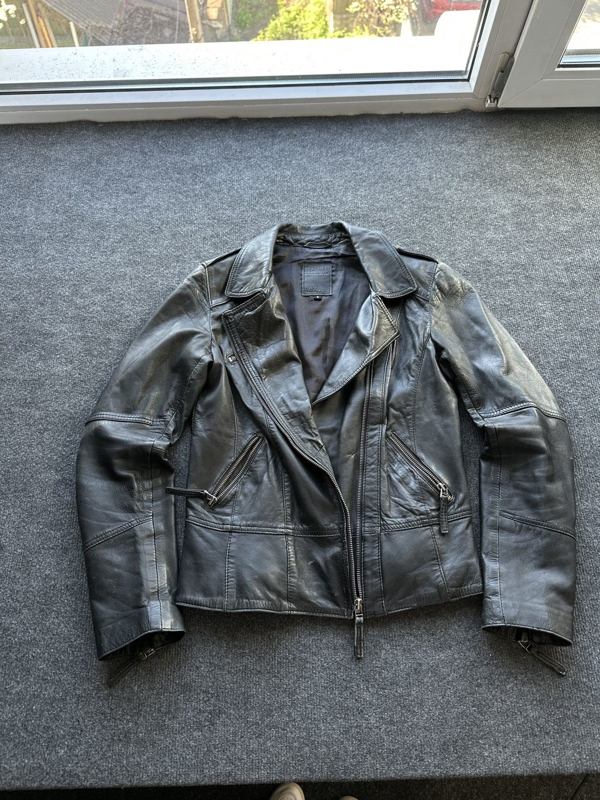Leather 🚨 LEATHER WOMEN OPIUM MULTIPOCKET JACKET ZIP AVANT GARDE Size S / US 4 / IT 40 - 2 Thumbnail