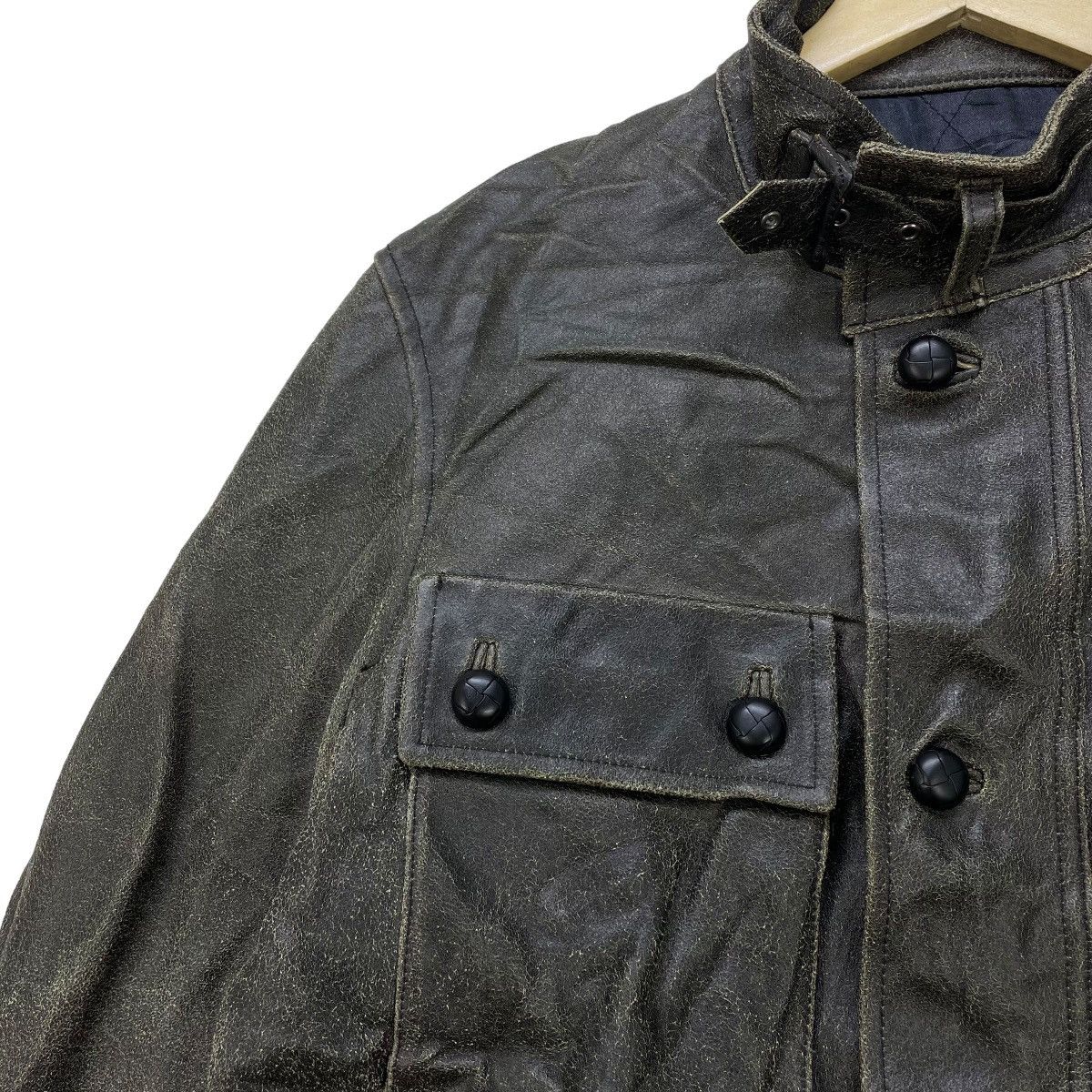 PPFM 💥Vintage PPFM 90s Cow Hide Slank Pocket Leather Jacket Size US M / EU 48-50 / 2 - 4 Thumbnail