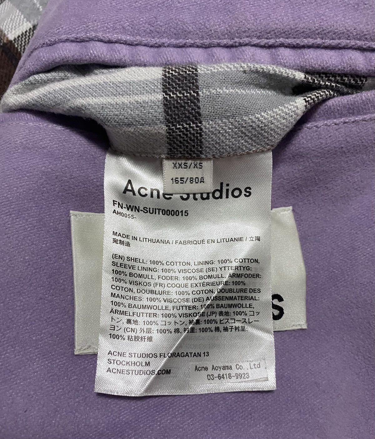 Acne Studios Women’s Oversized Single-breasted Cotton Blazer Light Purple Size ONE SIZE - 19 Thumbnail