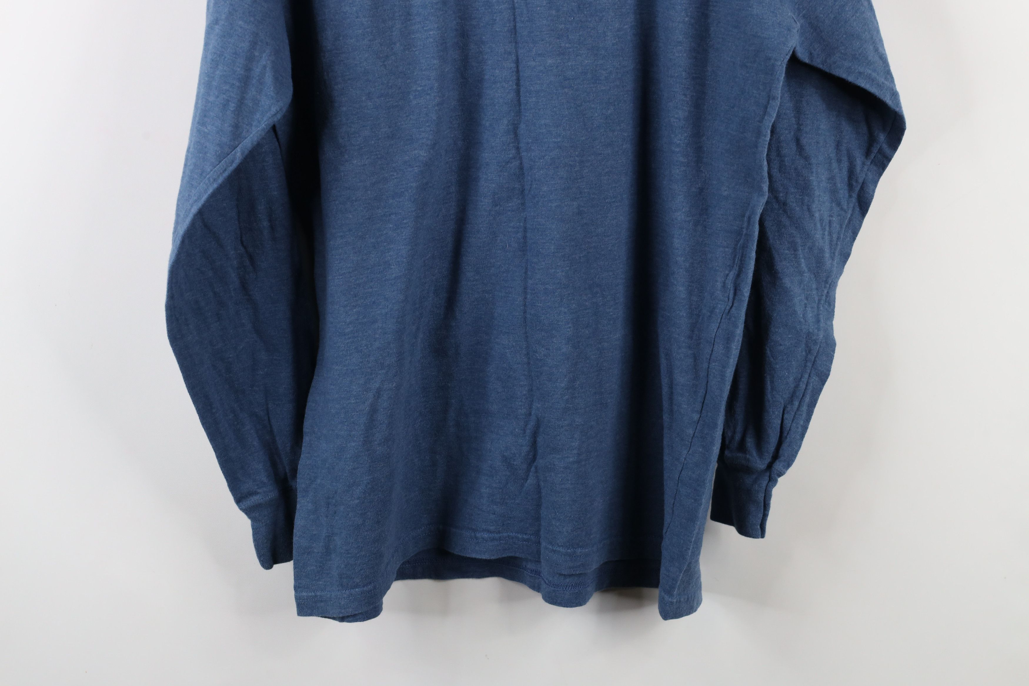Vintage Vintage 90s Streetwear Blank Knit Long Sleeve Pocket T-Shirt Size US M / EU 48-50 / 2 - 8 Thumbnail