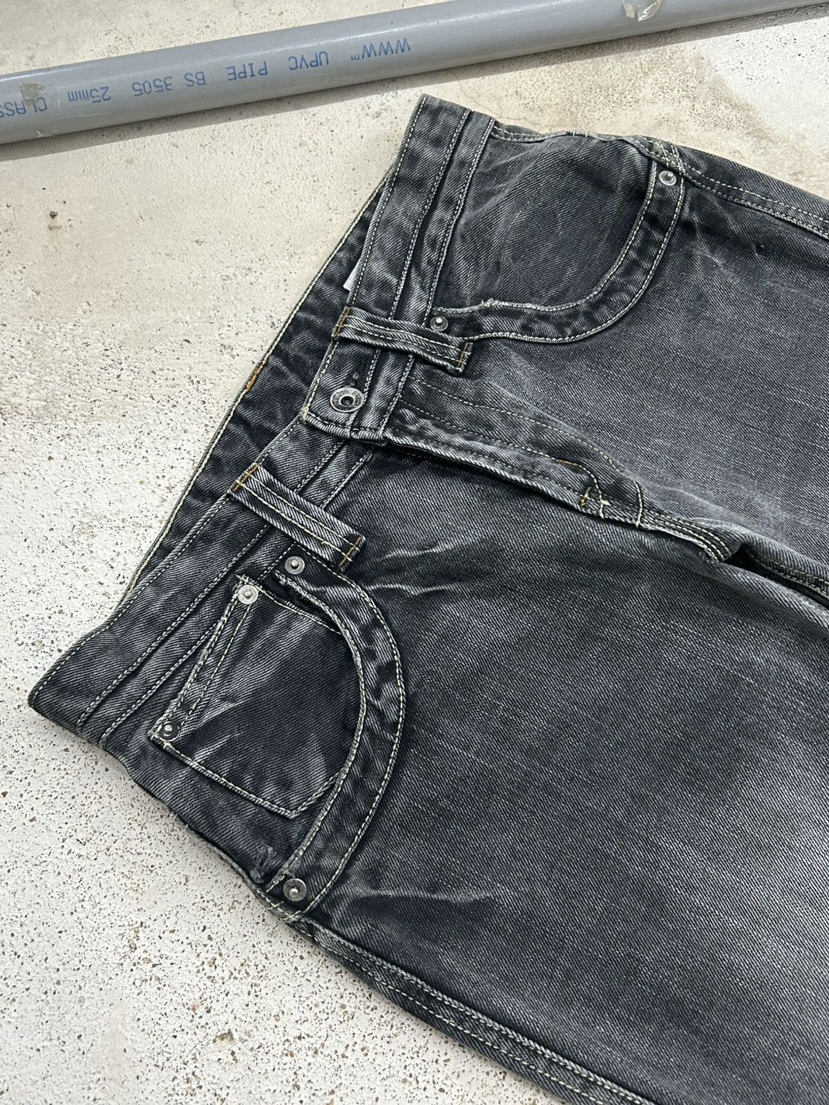 Tornado Mart Y2k Flared Semantic Design Gray Washed Size US 30 / EU 46 - 6 Thumbnail
