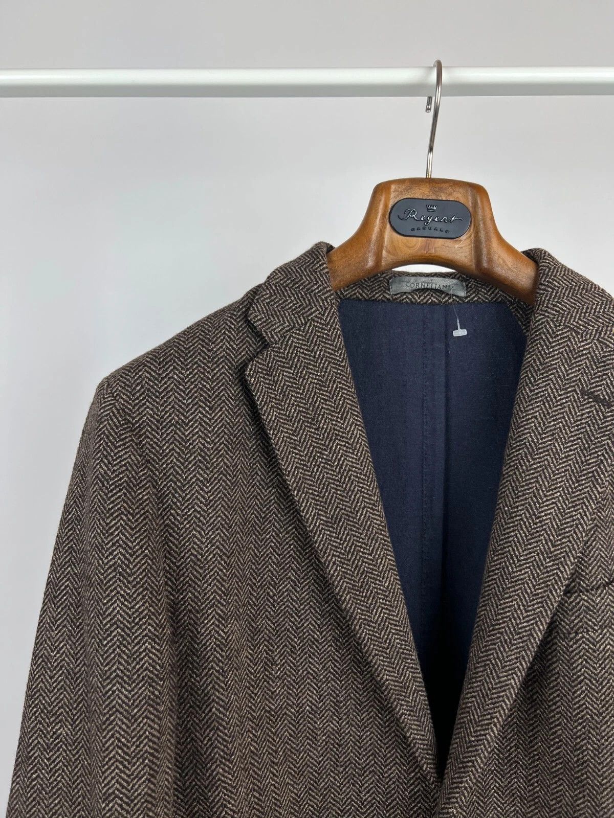 Corneliani Corneliani Wool Blend Herringbone Italian Blazer Jacket Size 44R - 6 Thumbnail