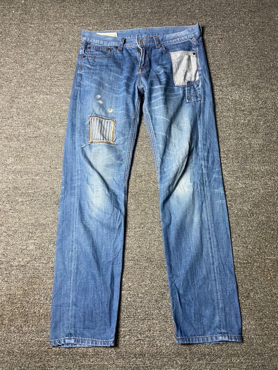 Japanese Brand Vintage POU DOU DOU Patchwork Denim Jeans (153) Size US 33 - 1 Thumbnail