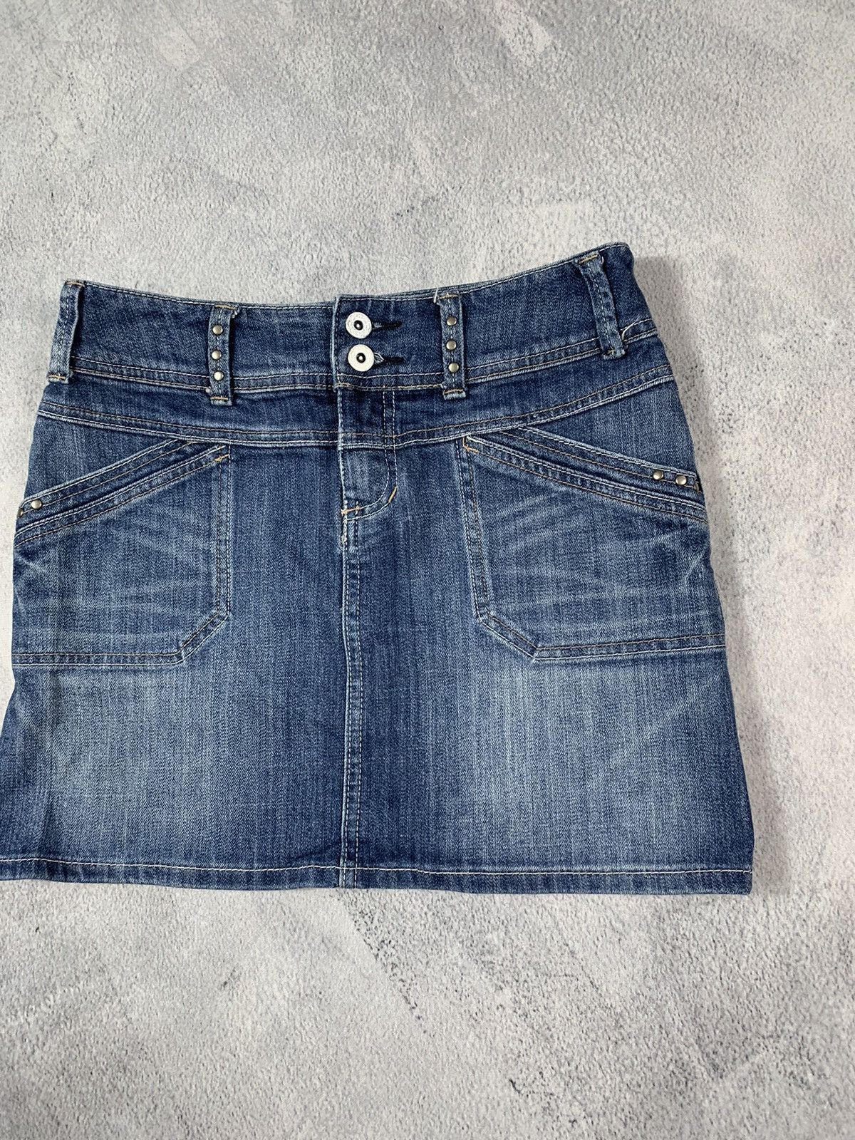 Japanese Brand × Vintage Vintage Y2K denim mini skirt streetwear style size 29 Size 29" - 3 Thumbnail