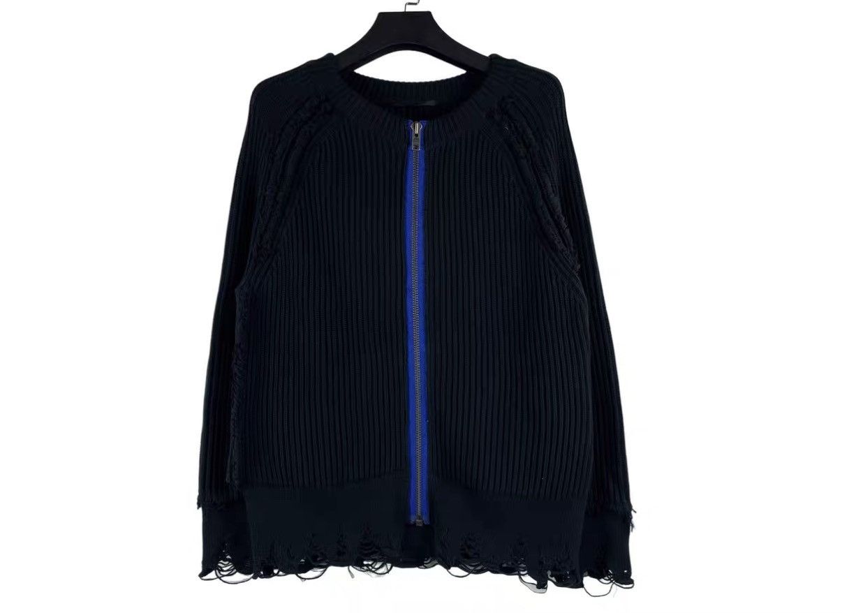 Haider Ackermann Haider Ackermann SS17 Zip Distressed Knit Cardigan J31 Size US XS / EU 42 / 0 - 1 Thumbnail